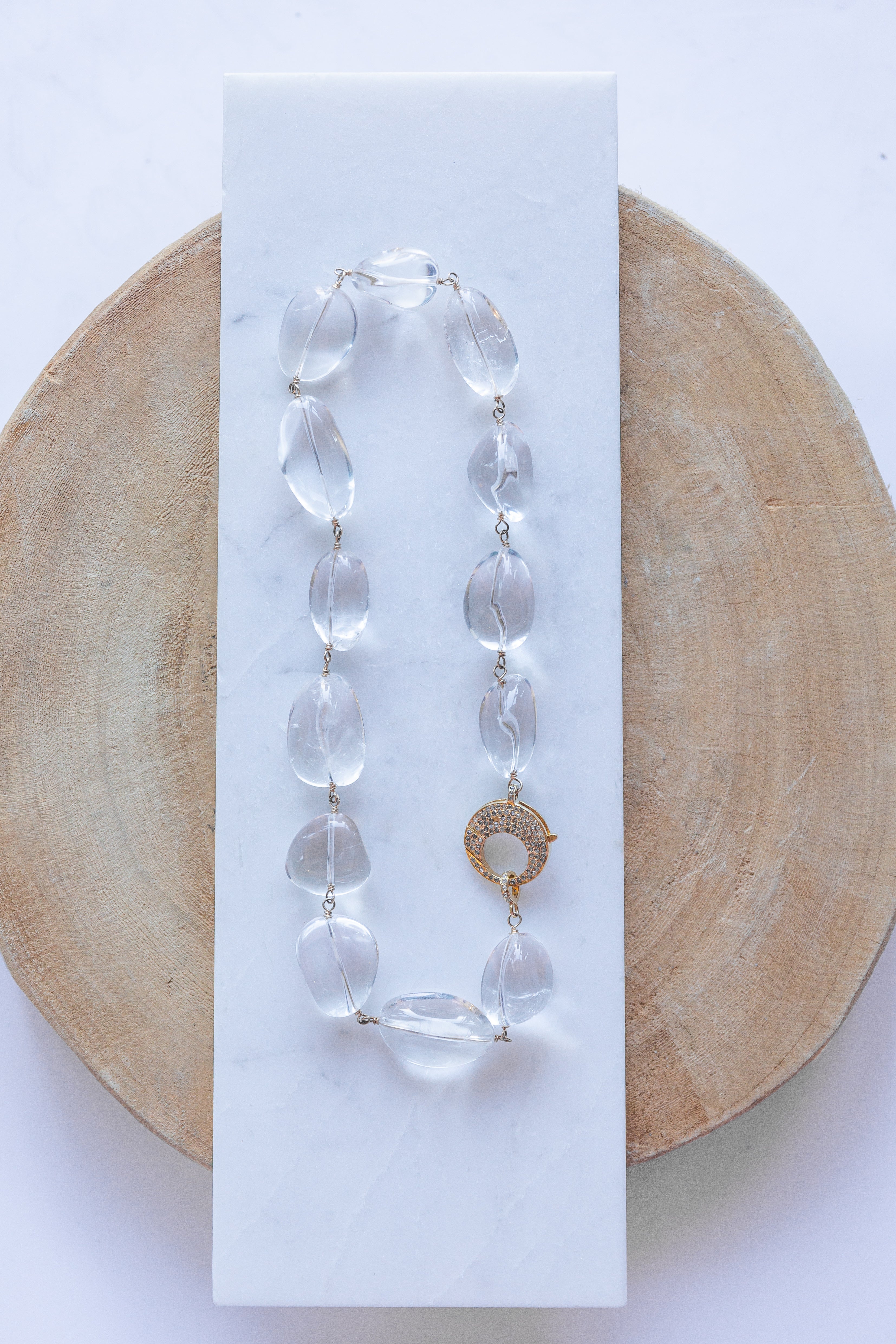 Clear Beaded Necklace (y9400b)