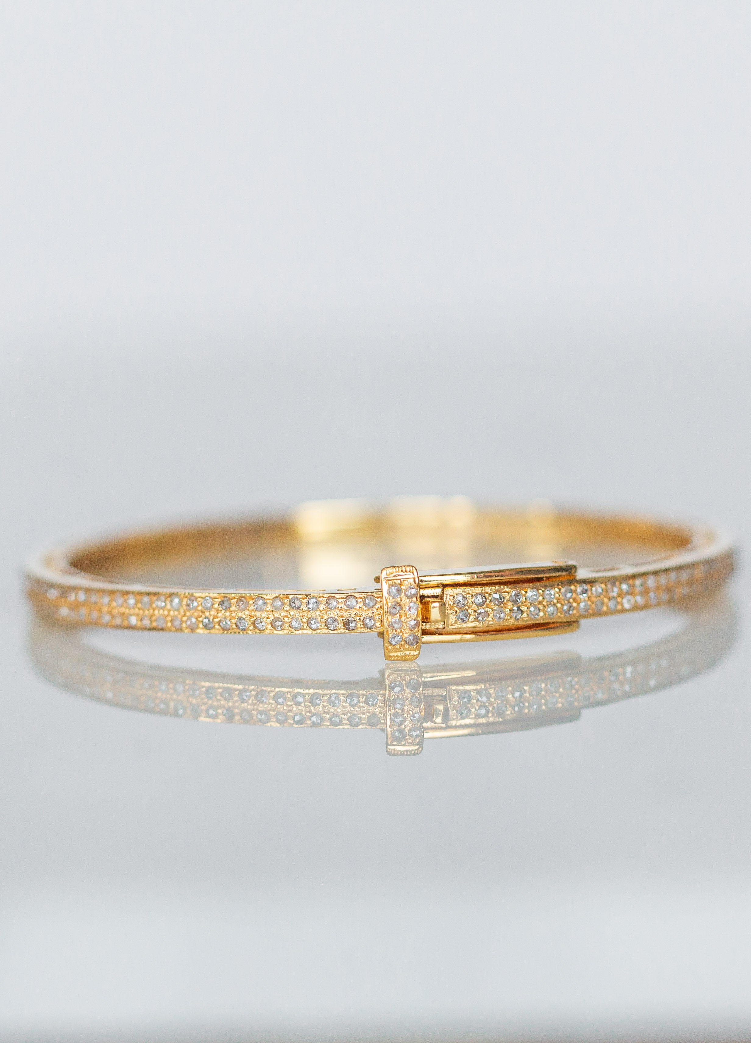 y9126B Gold Double Row Diamond Bracelet
