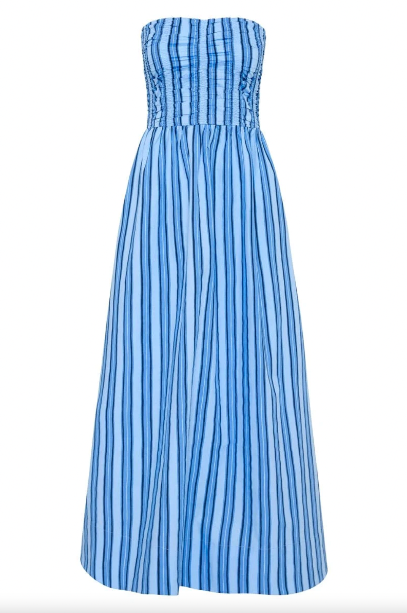 Dominquez Midi Dress - Akaia Stripe Blue