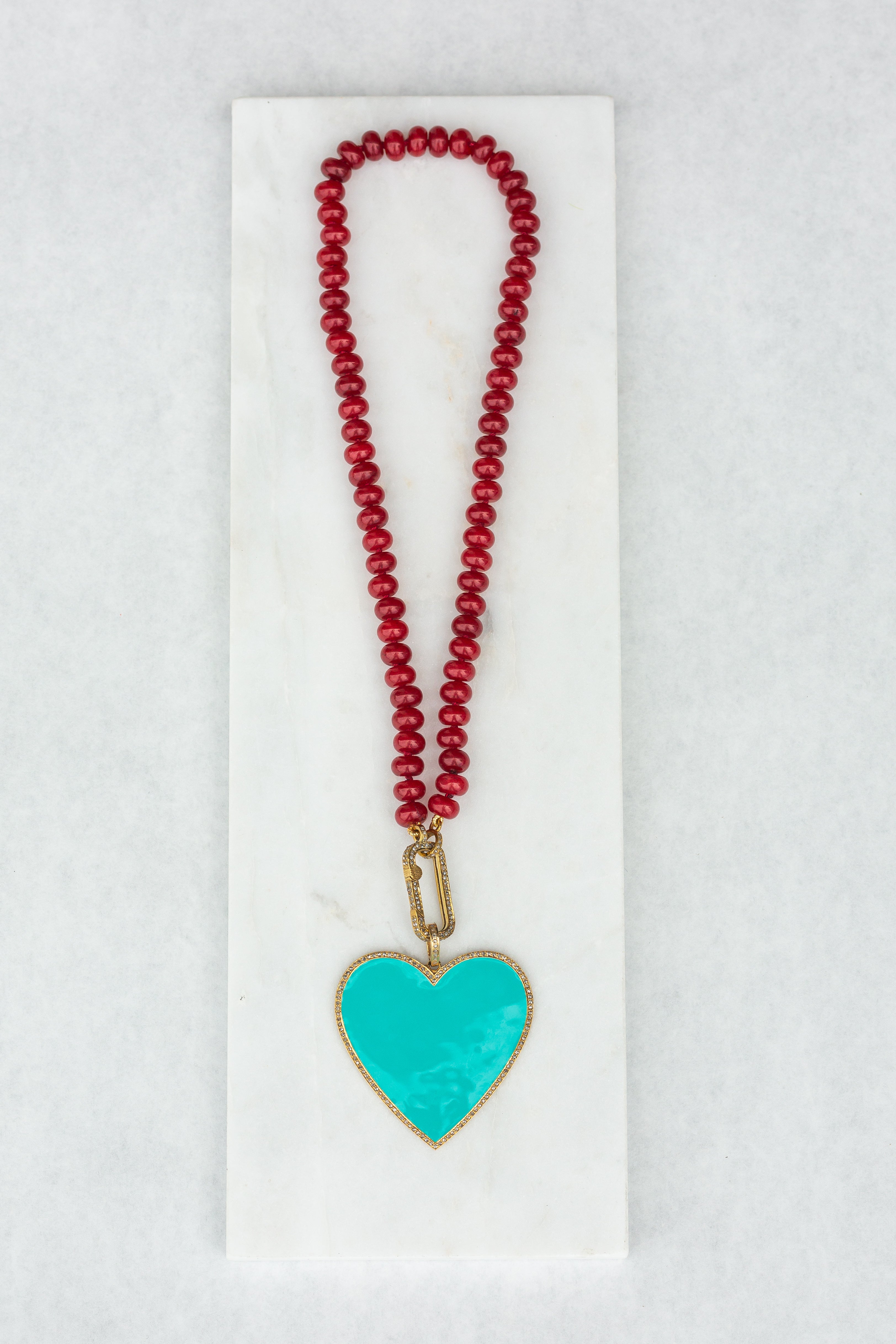 17" Beaded Necklace - Red