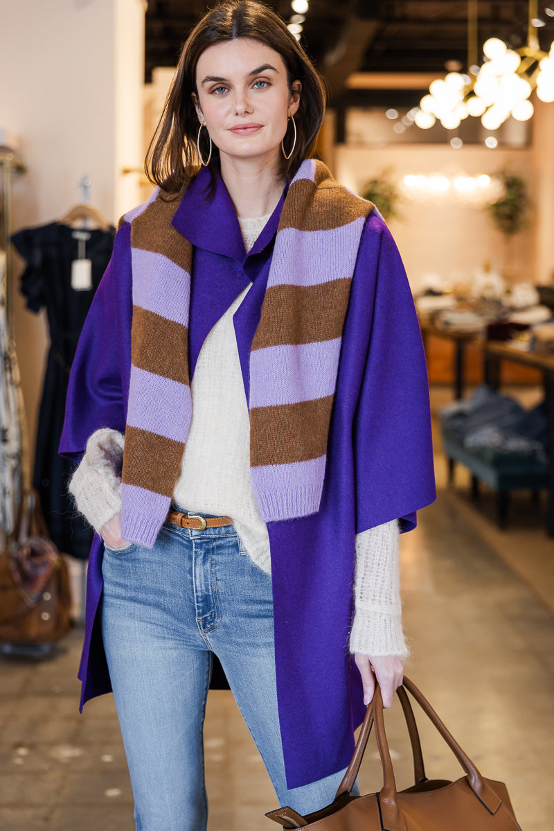 Wool Pressed Kimono - Purple