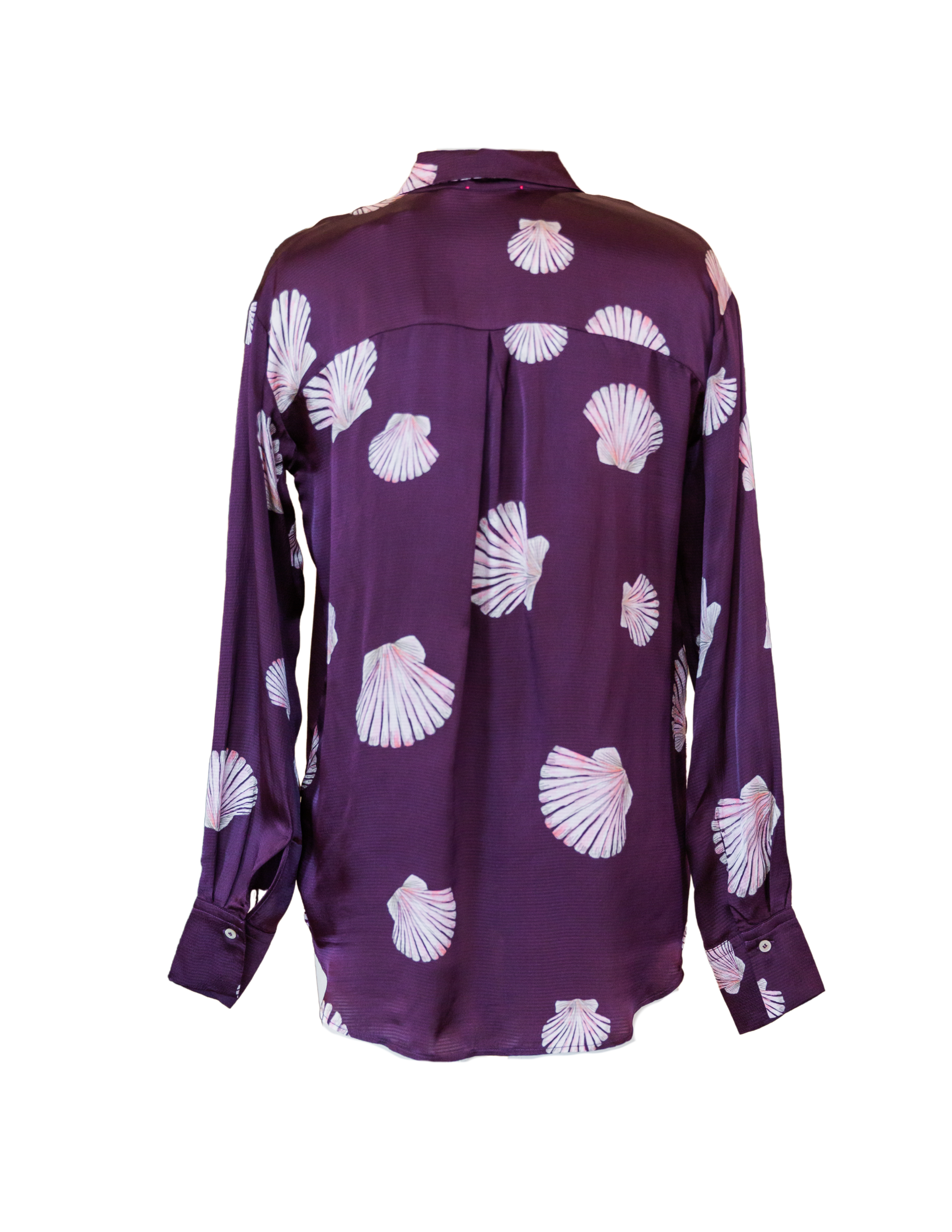 "Mother of Pearl" Print Satin Top - Ruby