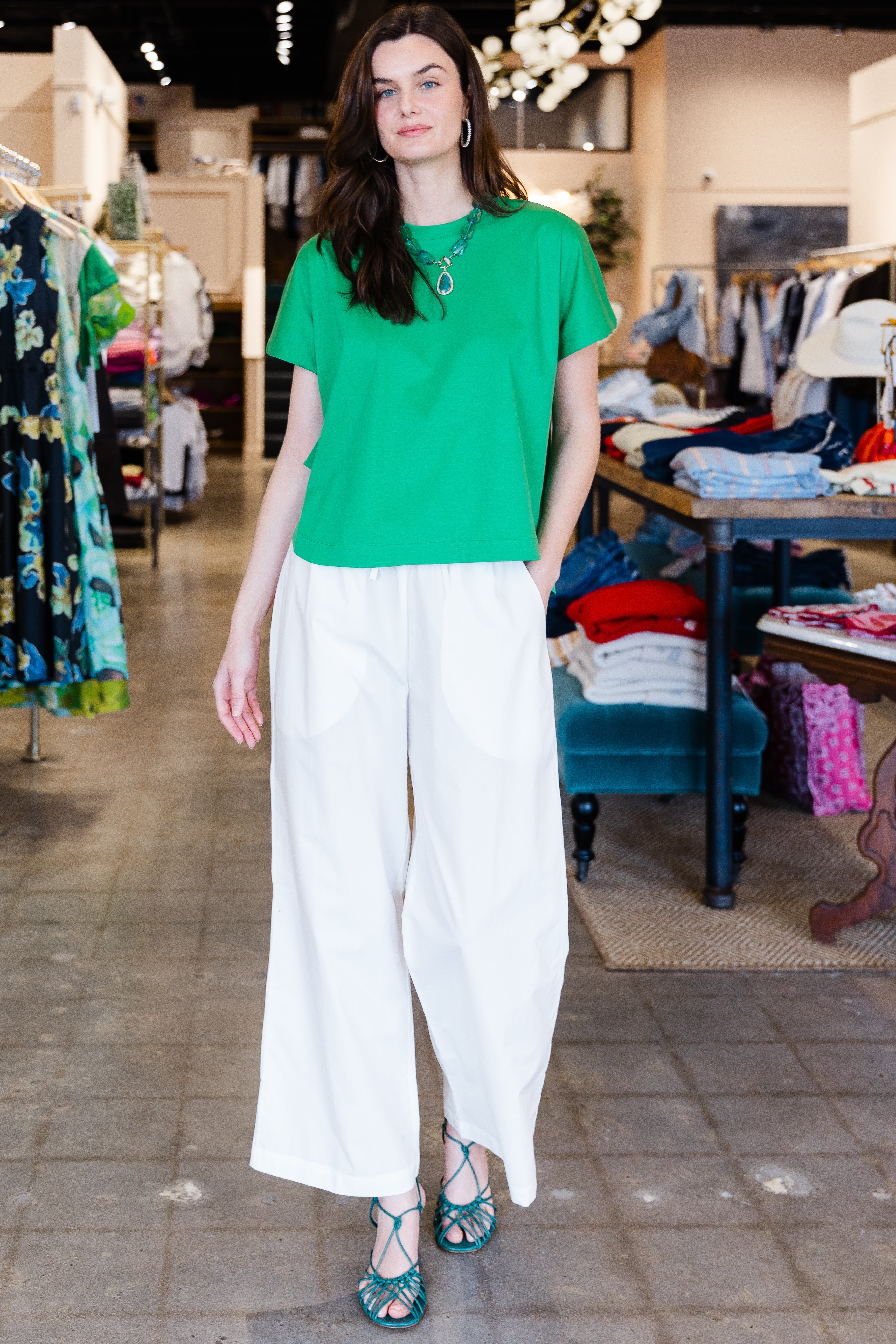 Cinched Sleeve Tee - Green