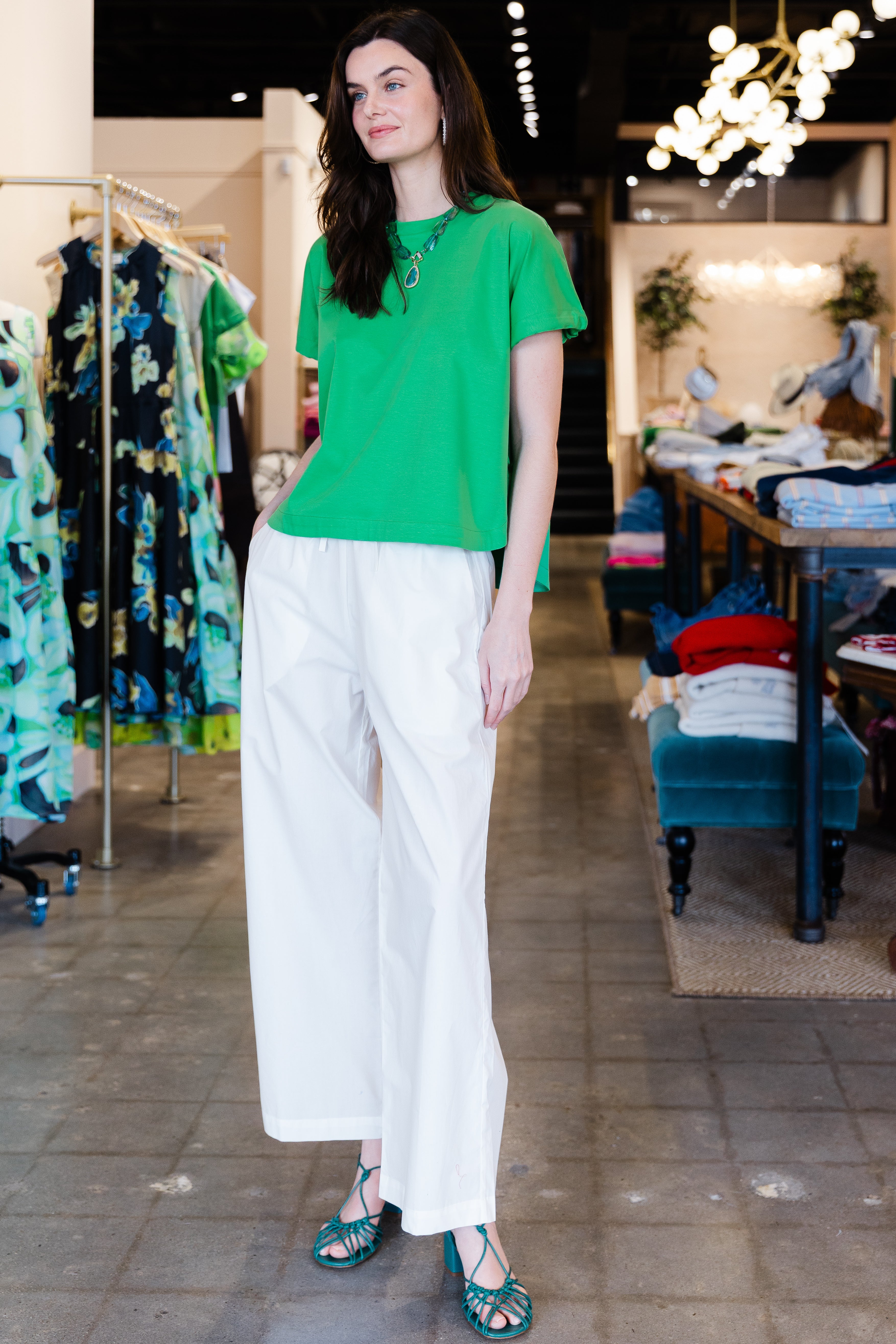 Cinched Sleeve Tee - Green