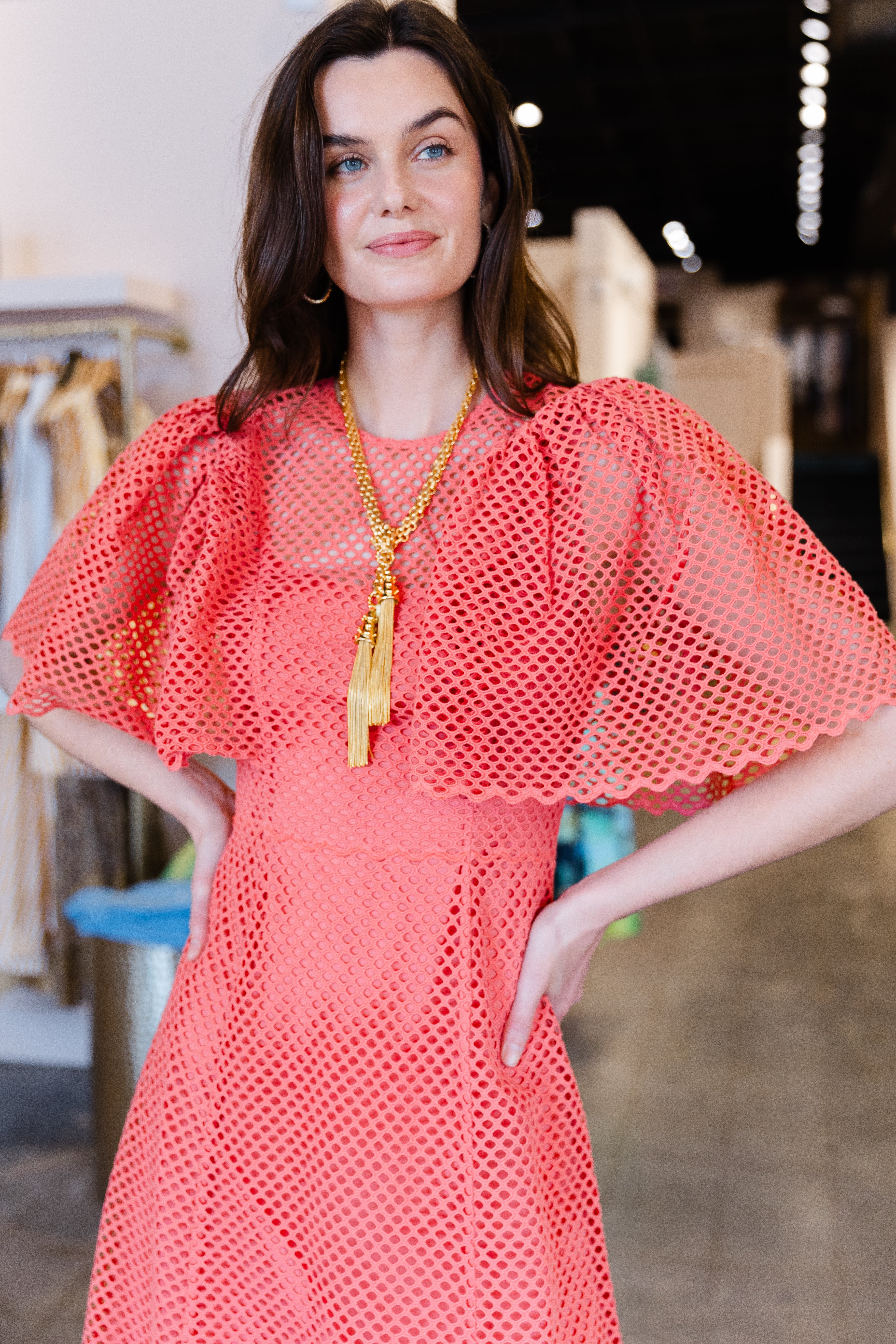 Gracelle Eyelet Cotton Dress- Dahlia Dah