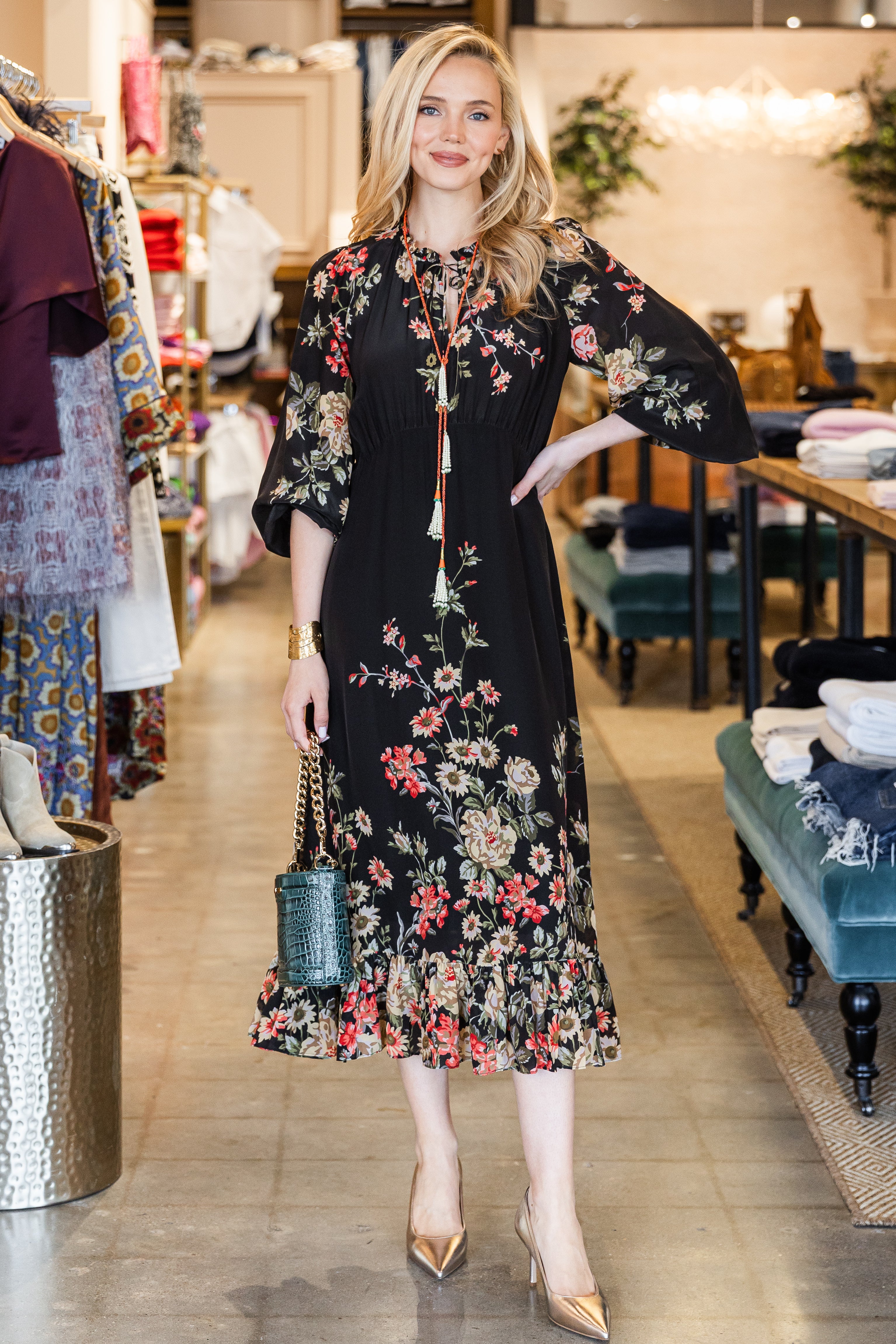 Jolie Print Midi Dress - Multi