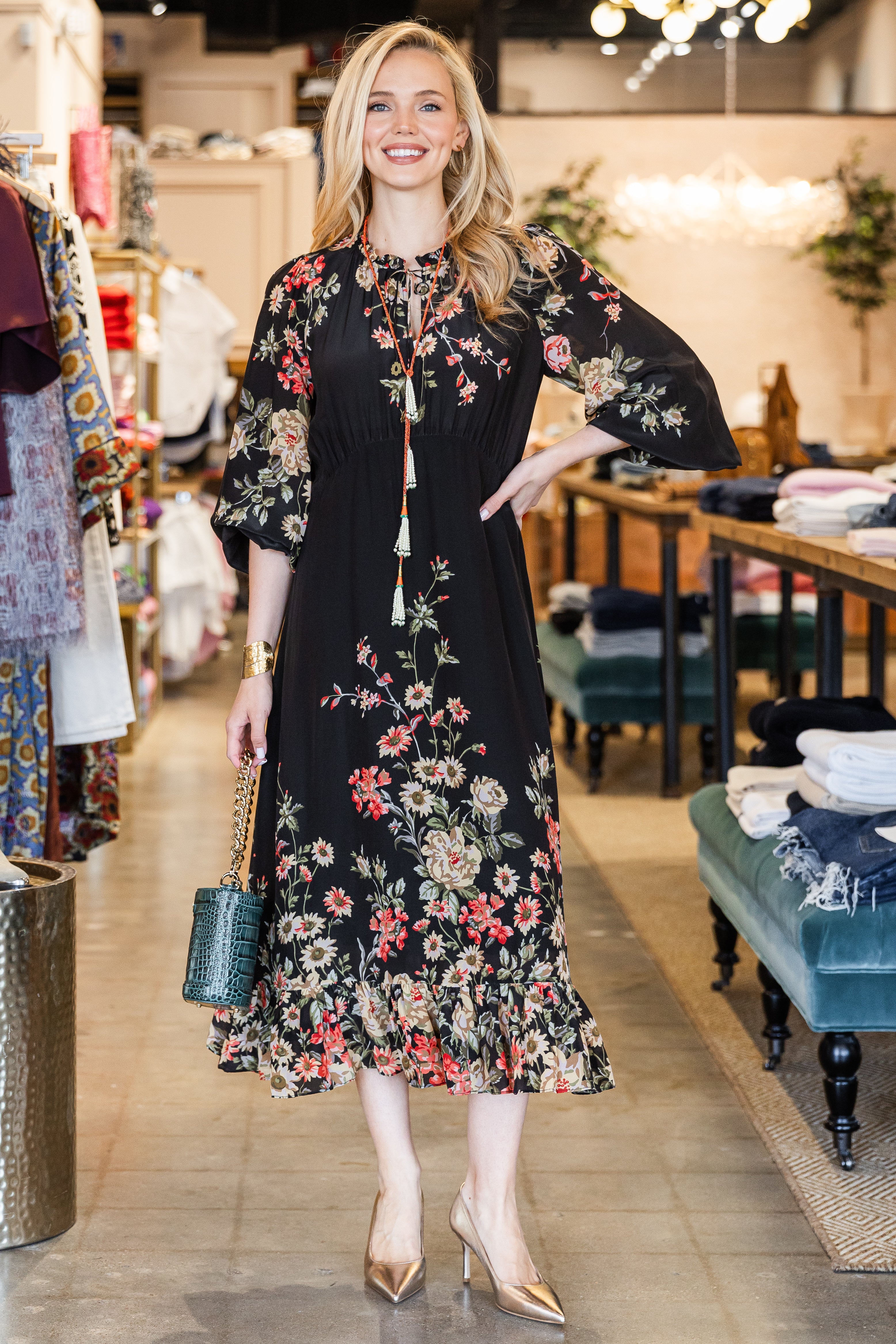 Jolie Print Midi Dress - Multi