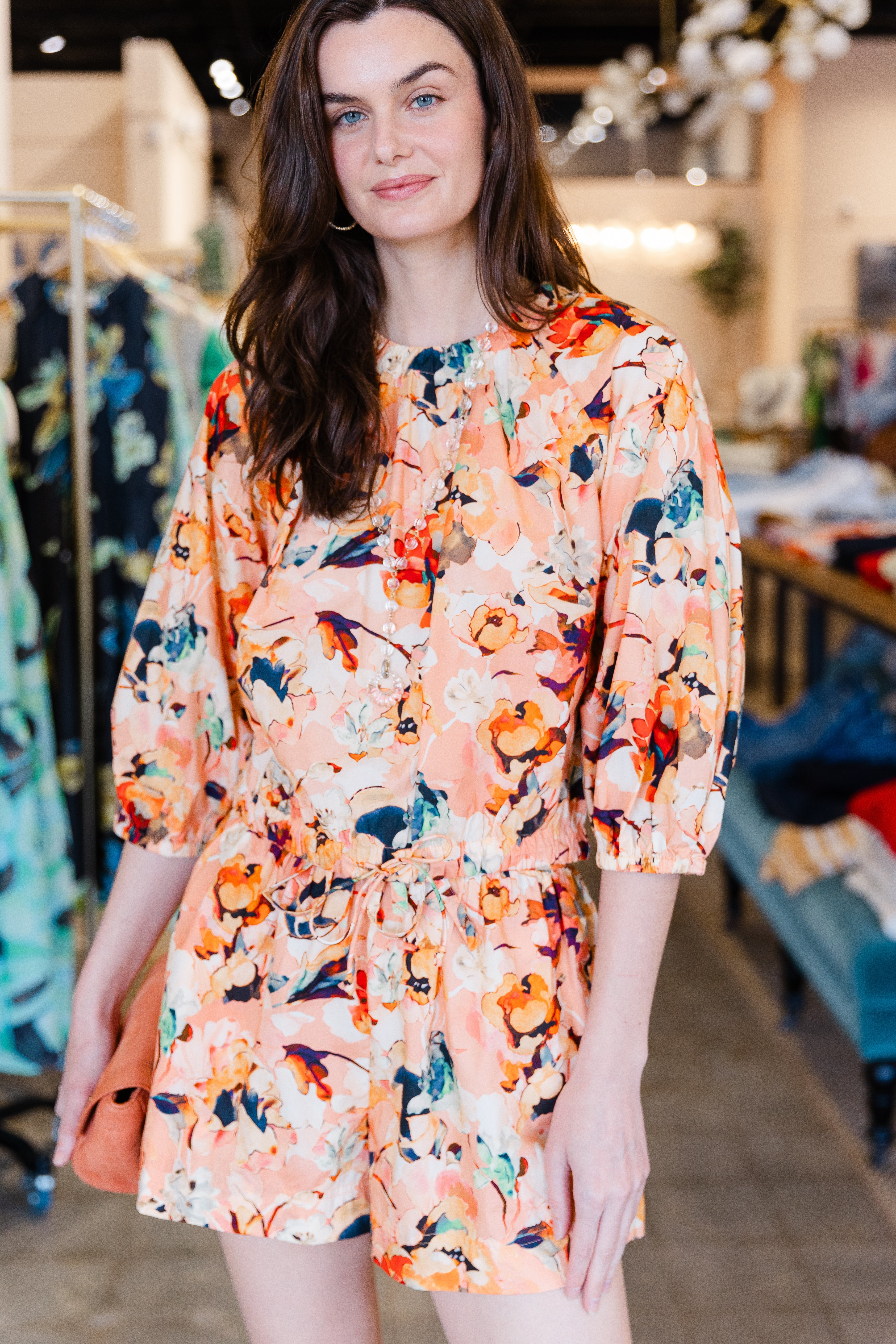 Lucie Bubble Sleeve Top - Camellia