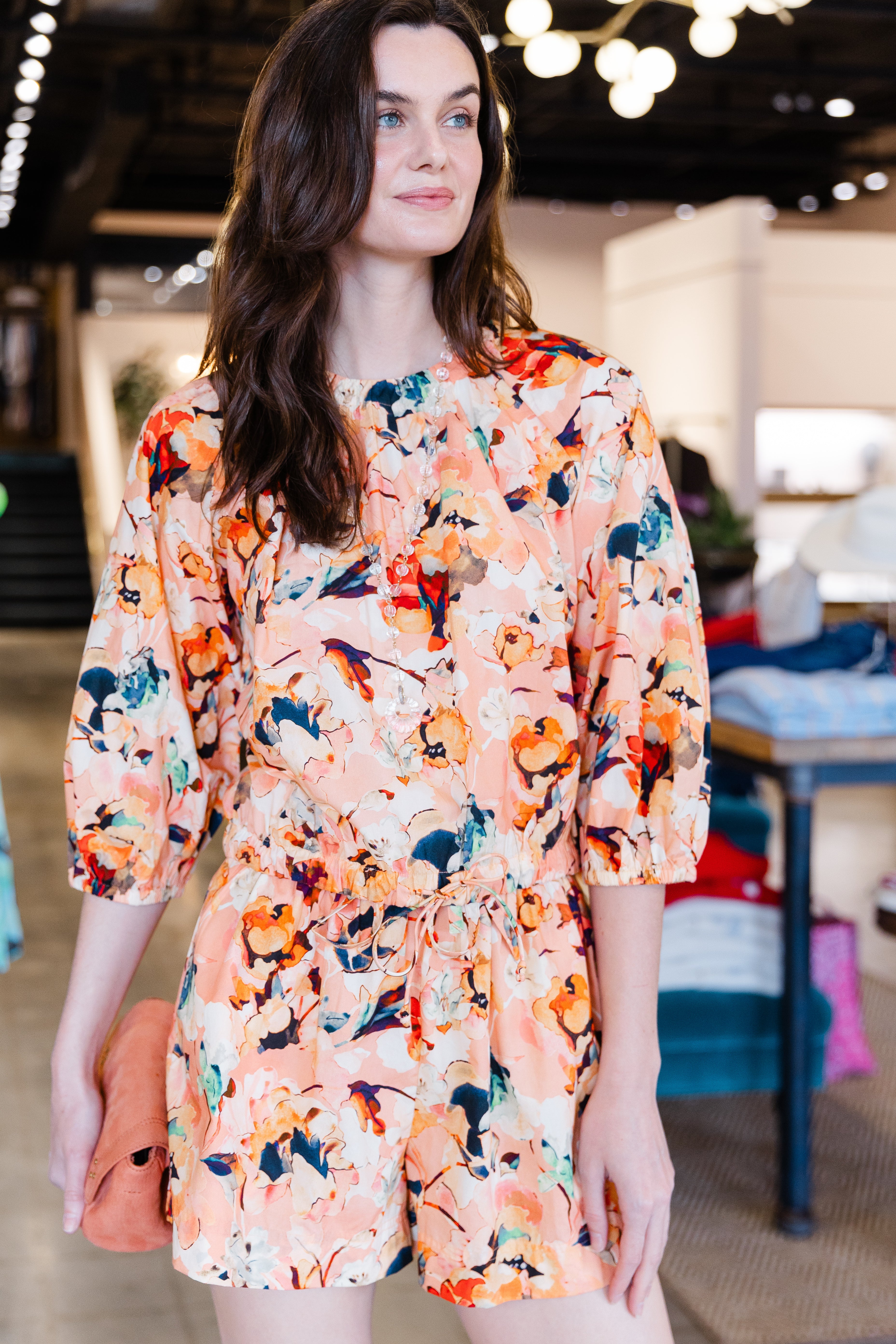 Lucie Bubble Sleeve Top - Camellia