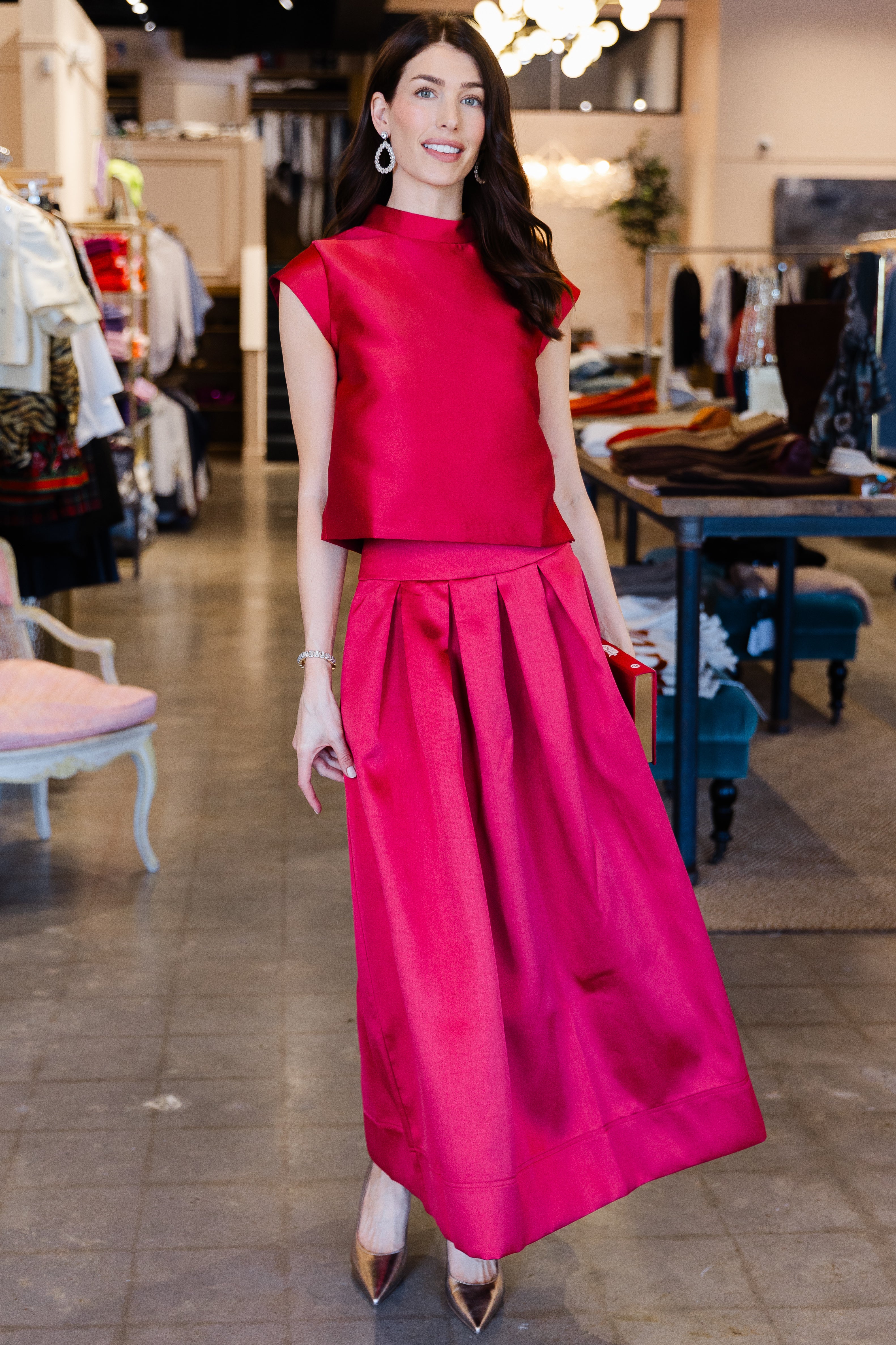 Audrey Top - Cranberry Satin