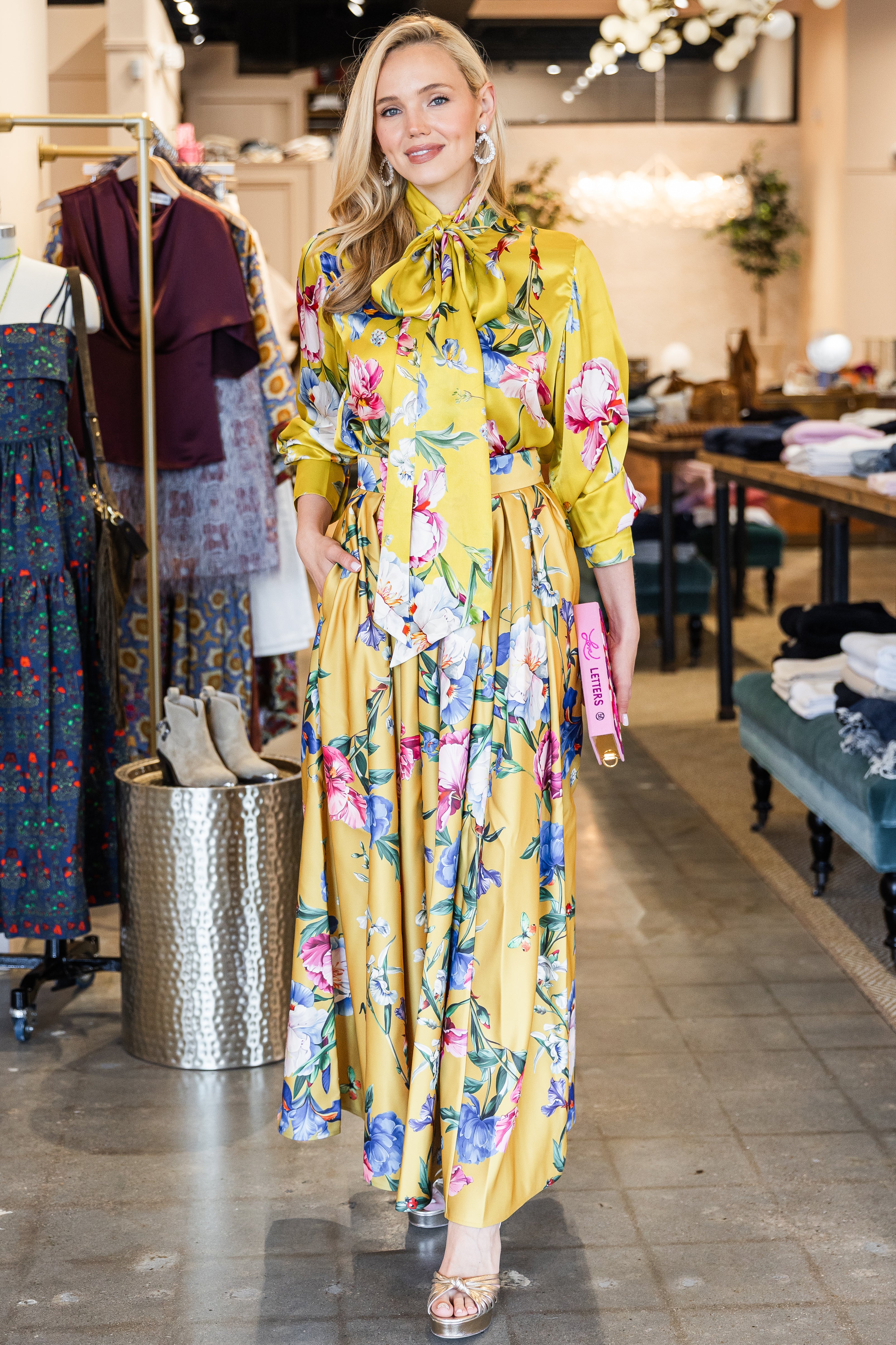 Reinette Skirt - Garden Print in Mustard