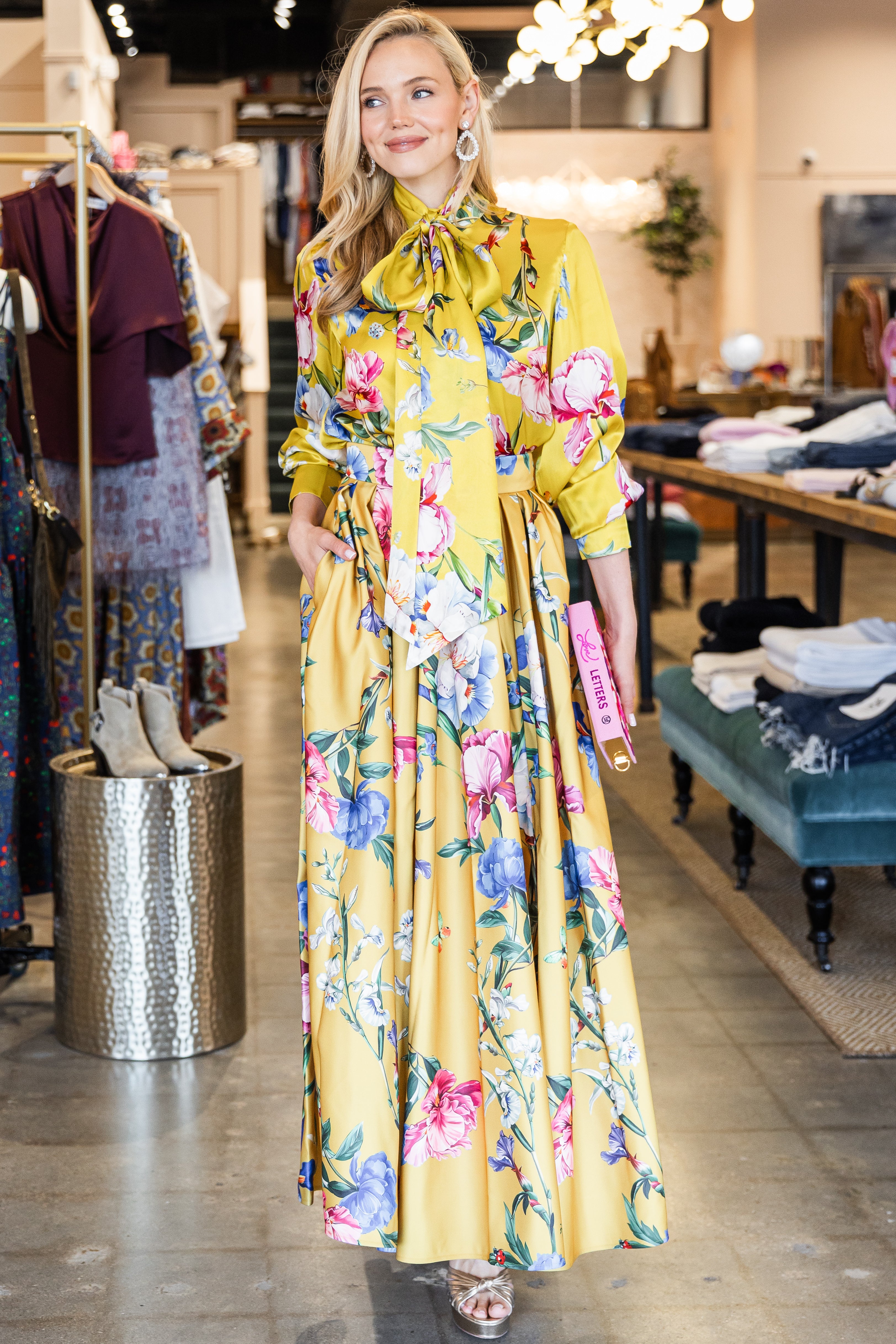 Reinette Skirt - Garden Print in Mustard