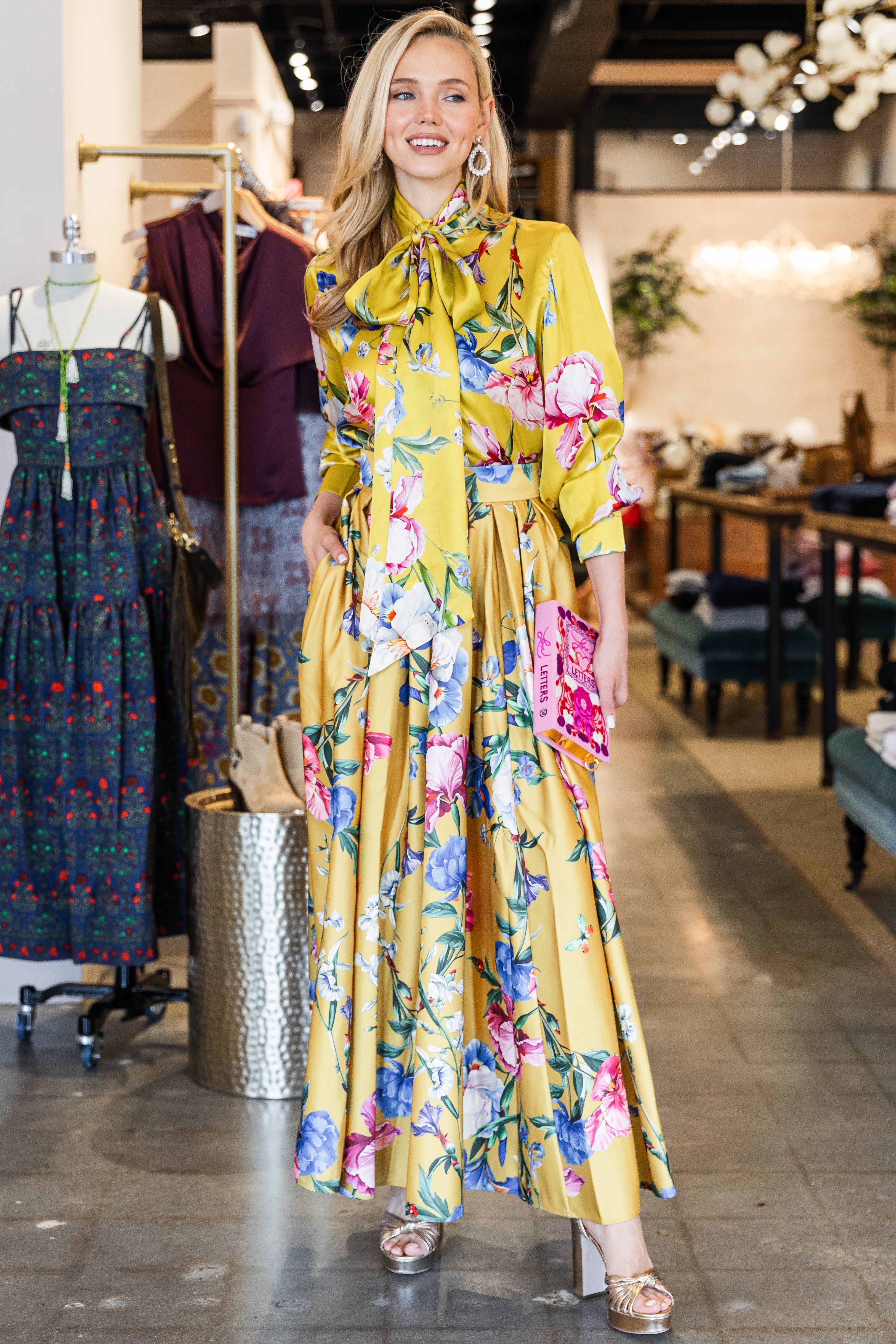 Reinette Skirt - Garden Print in Mustard