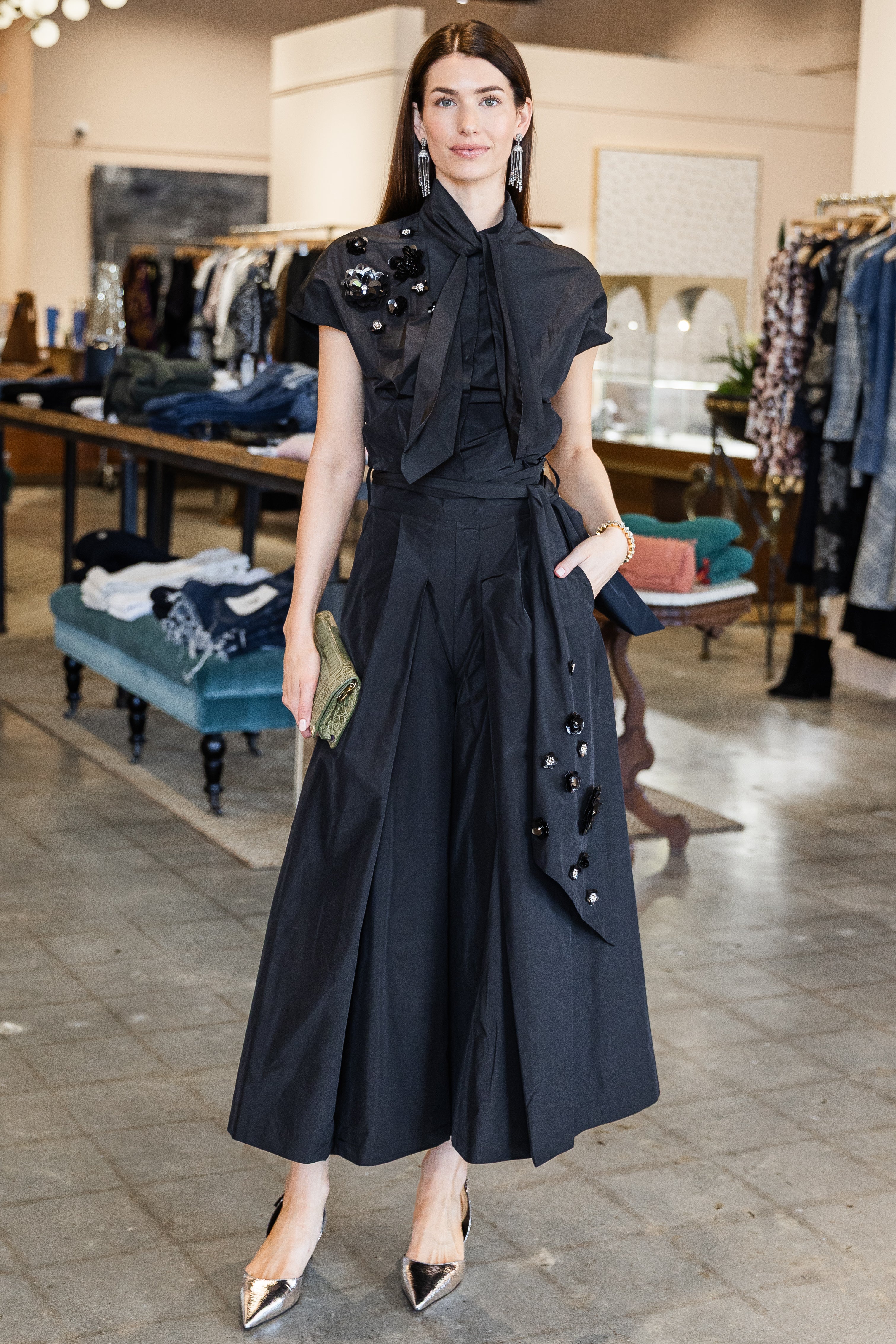 Taffeta Blouse - Black