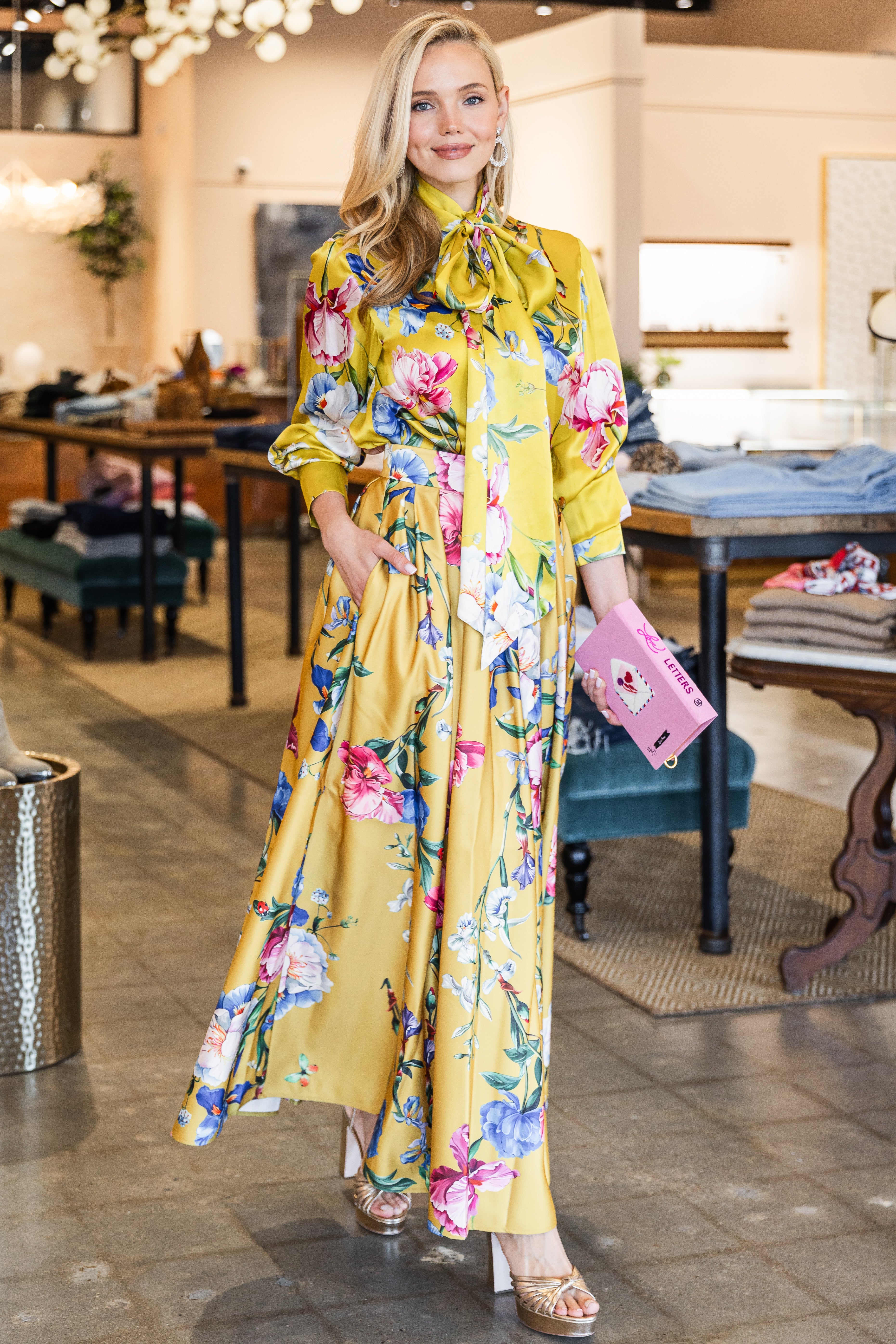 Reinette Skirt - Garden Print in Mustard