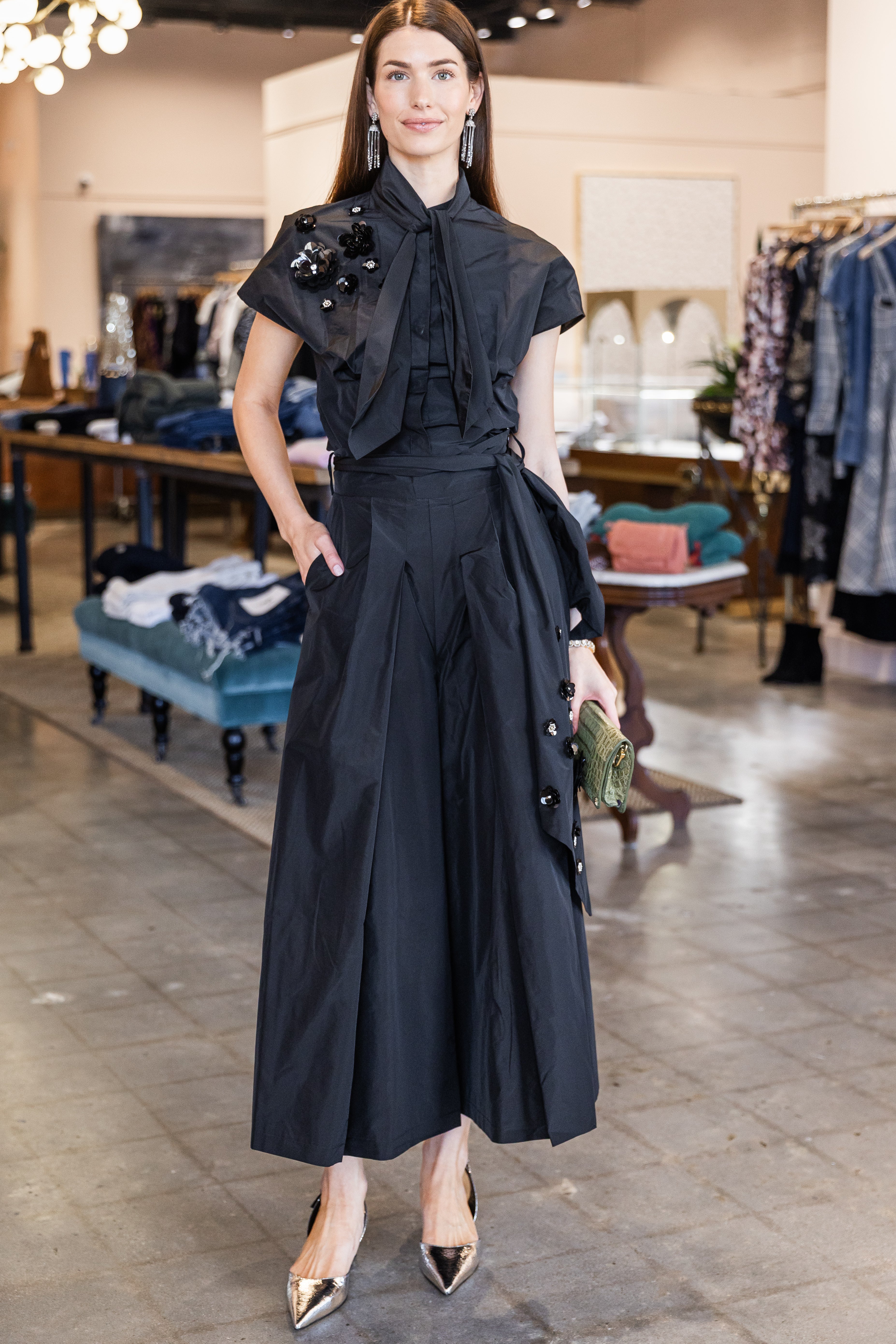 Taffeta Blouse - Black