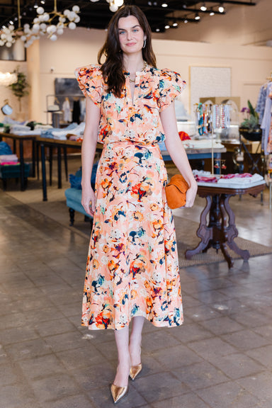 chiffon mini dress Edikted Daphna Floral Chiffon Mini Dress - Light Yellow