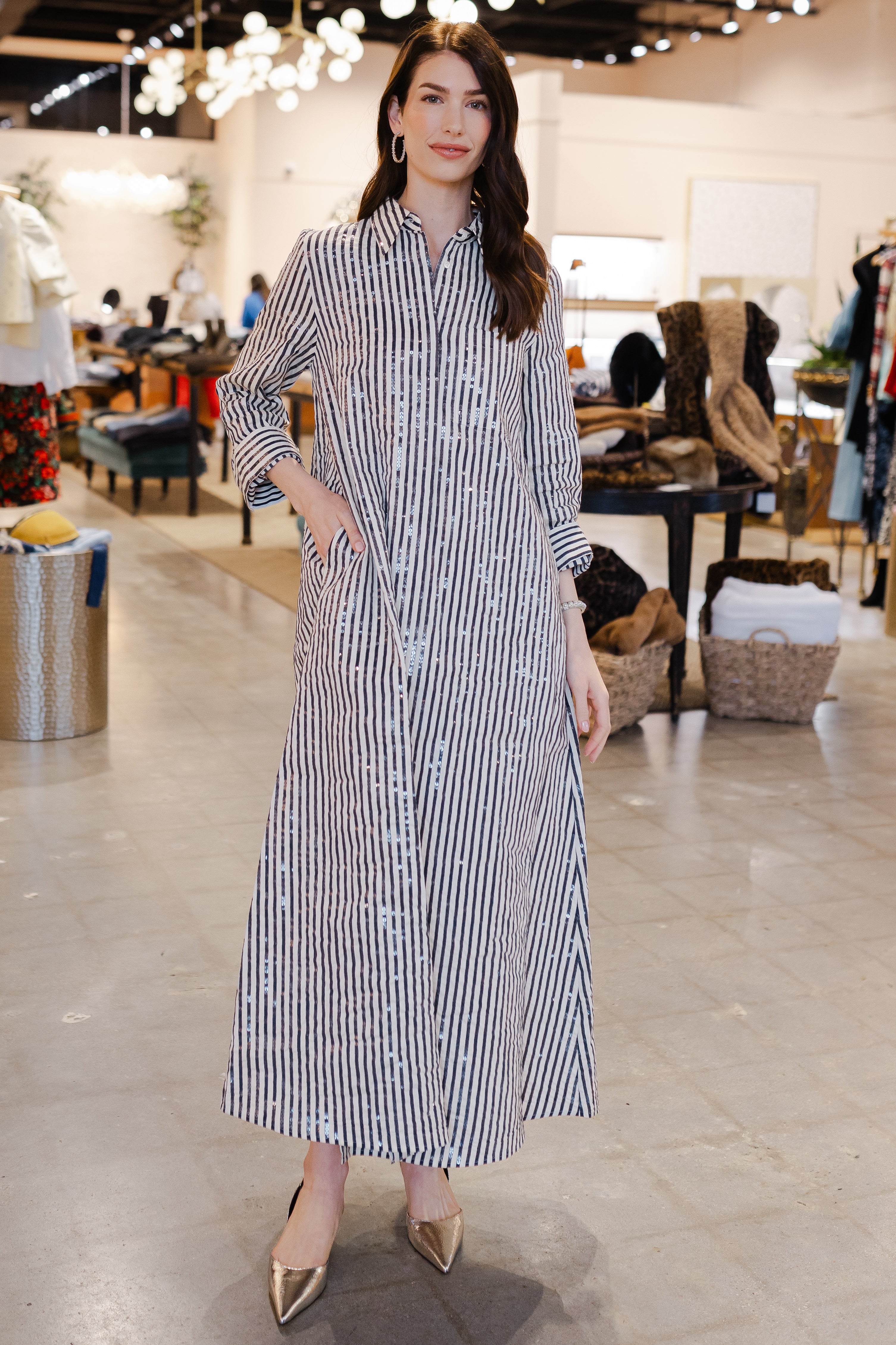 Jenny's Gown - Indigo/White