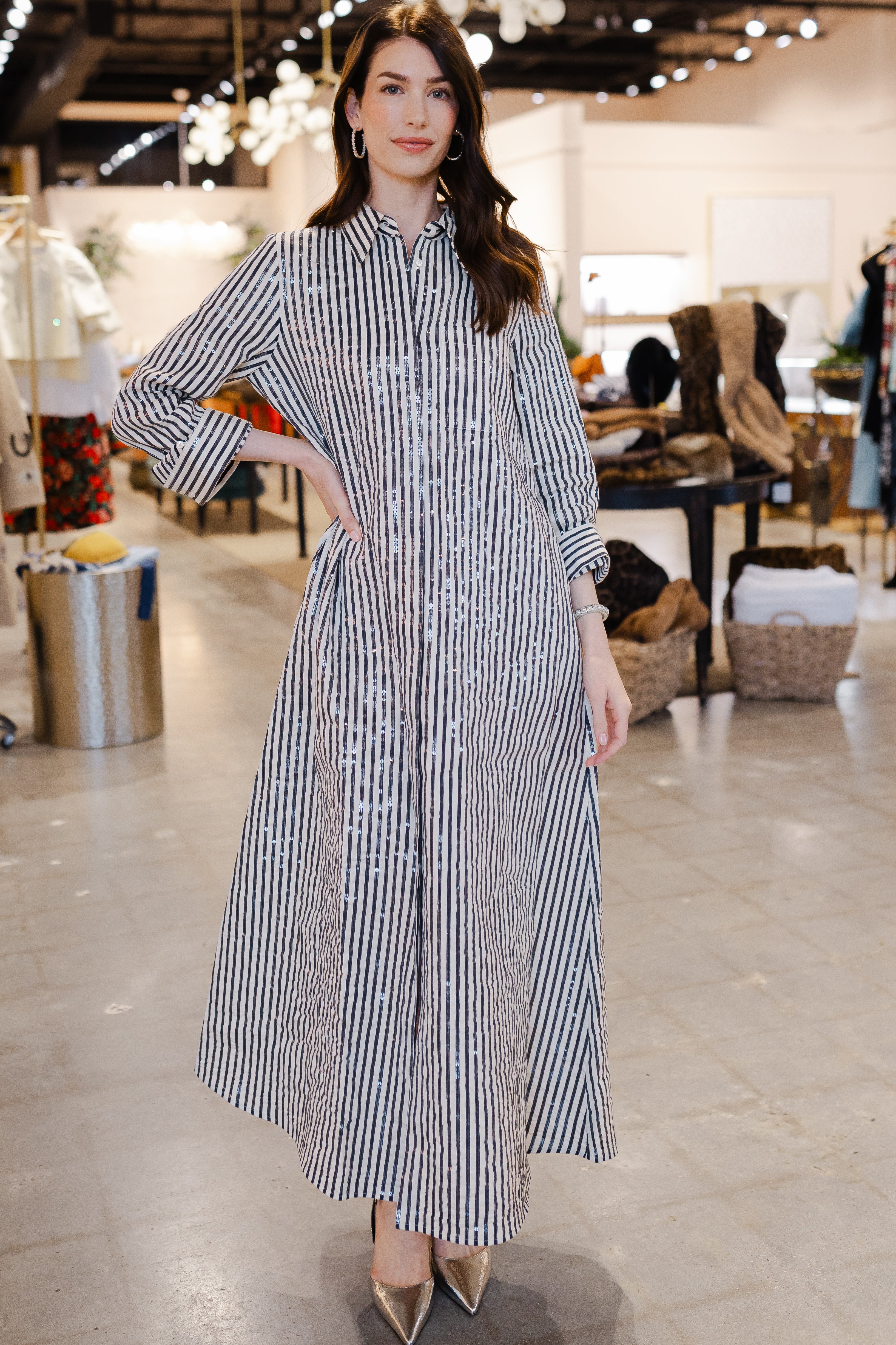 Jenny's Gown - Indigo/White