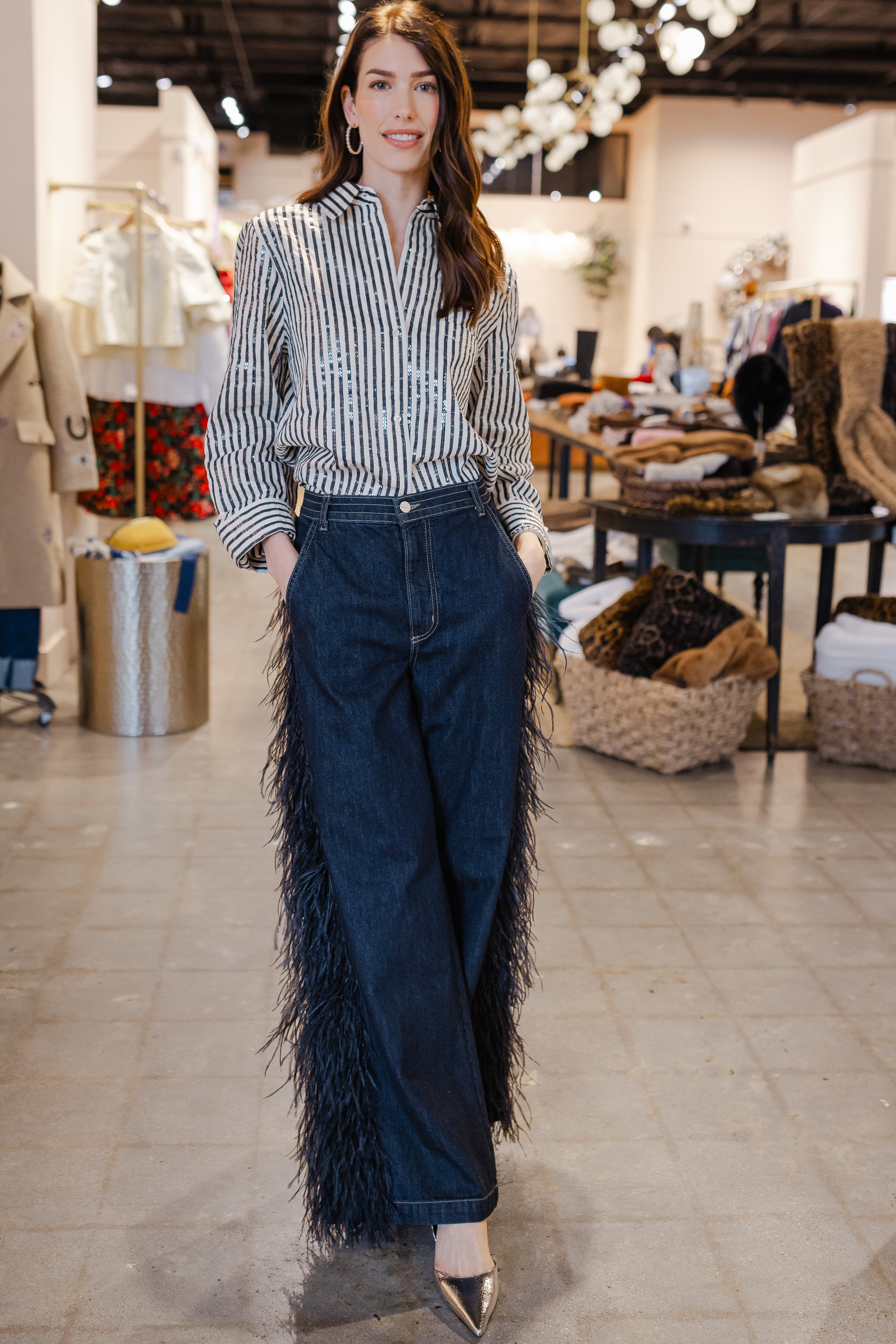 Mott St w/ Feathers - Indigo Resin