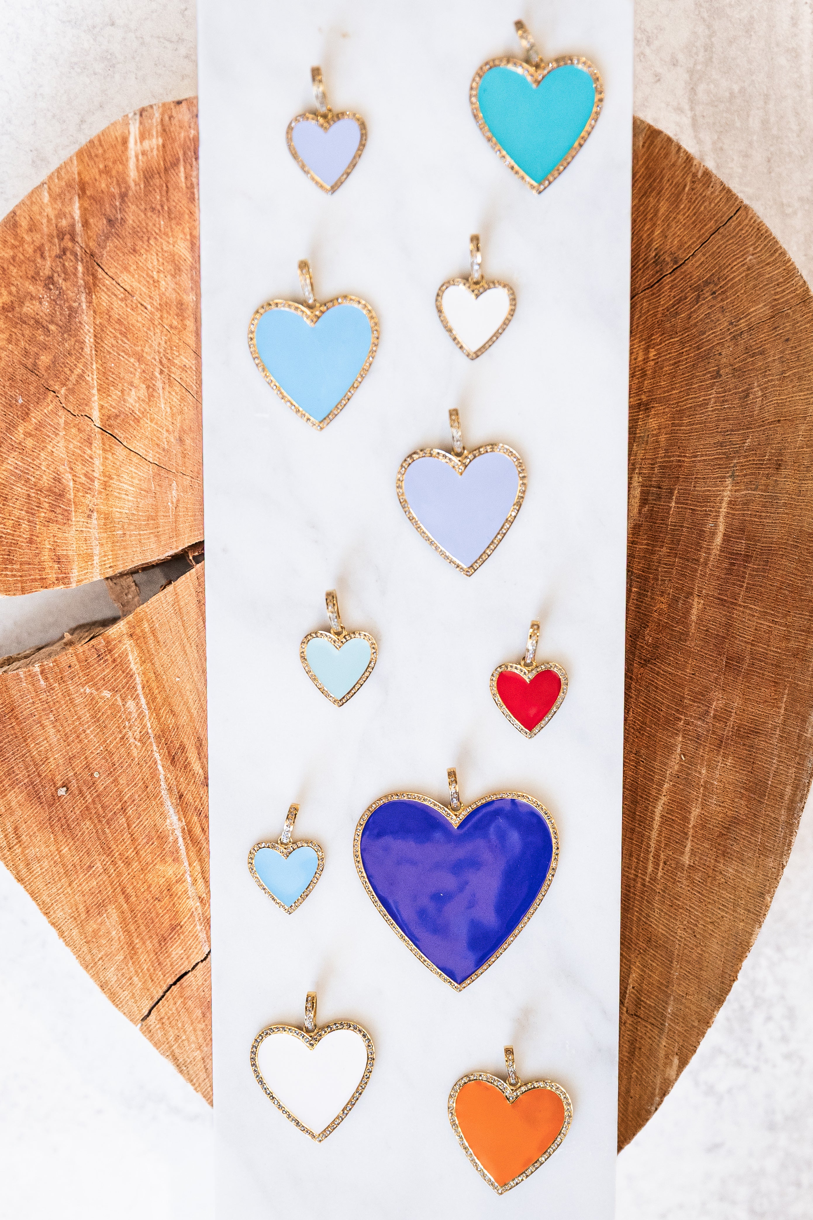 C118 - medium heart turquoise/brass