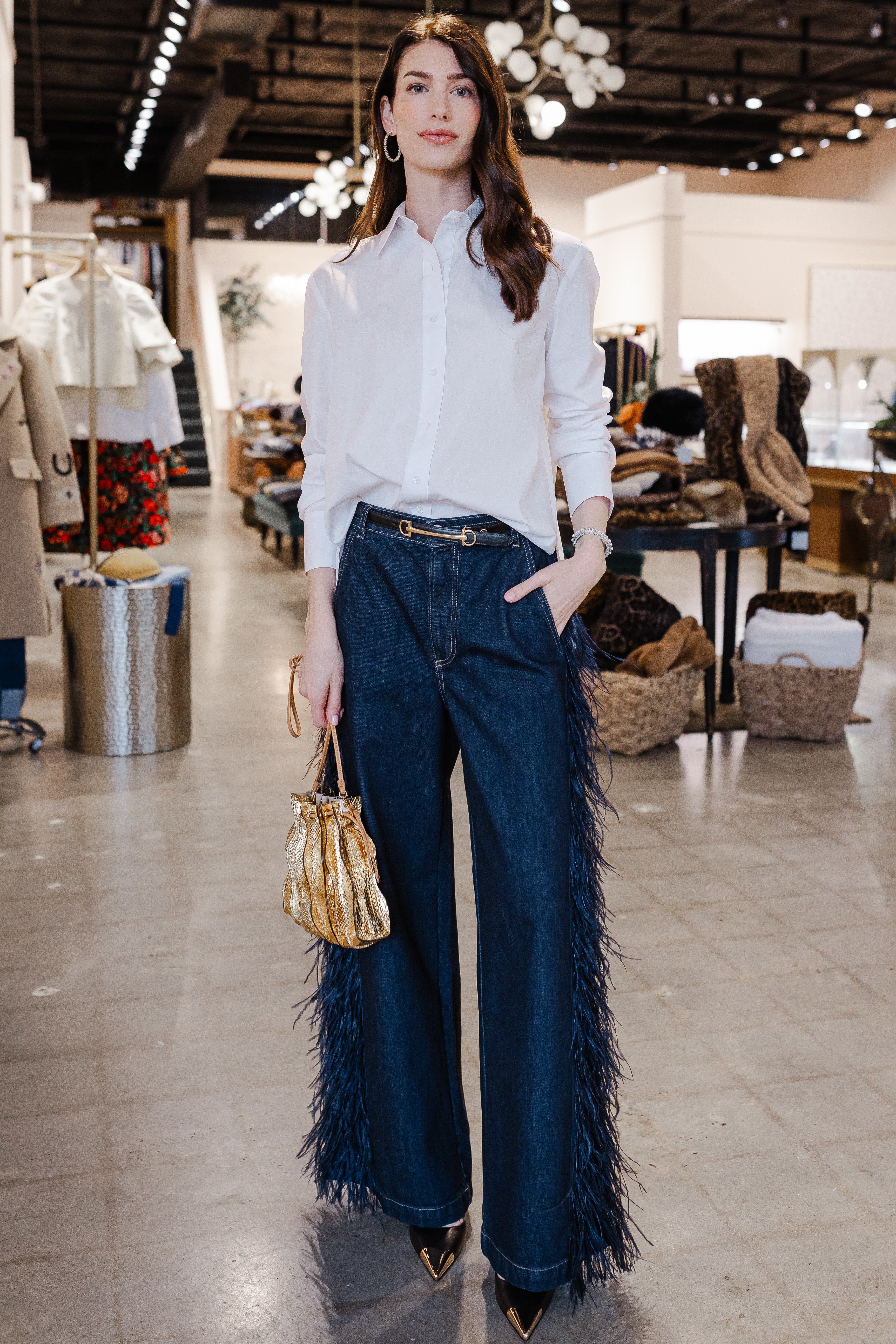 Mott St w/ Feathers - Indigo Resin