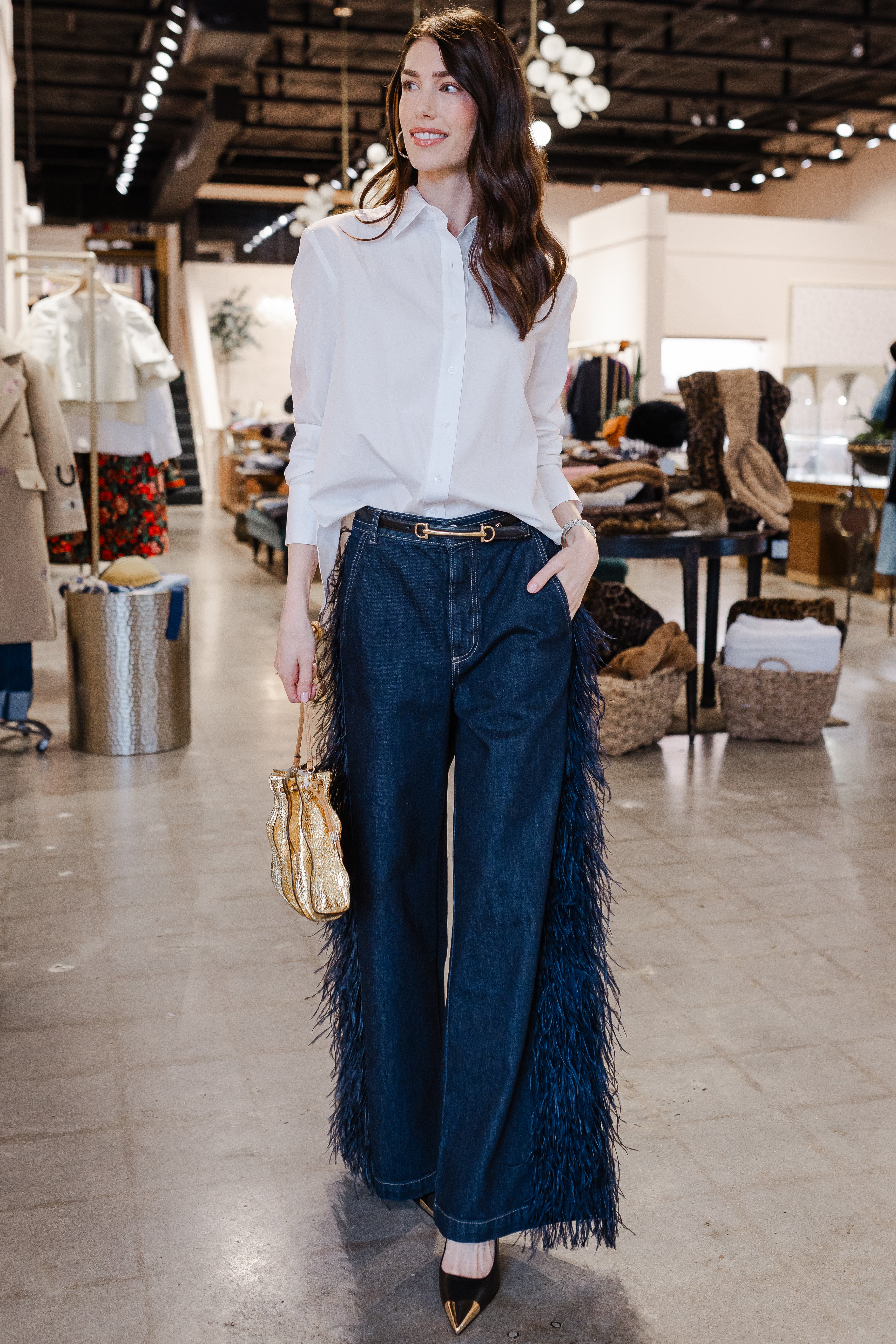 Mott St w/ Feathers - Indigo Resin