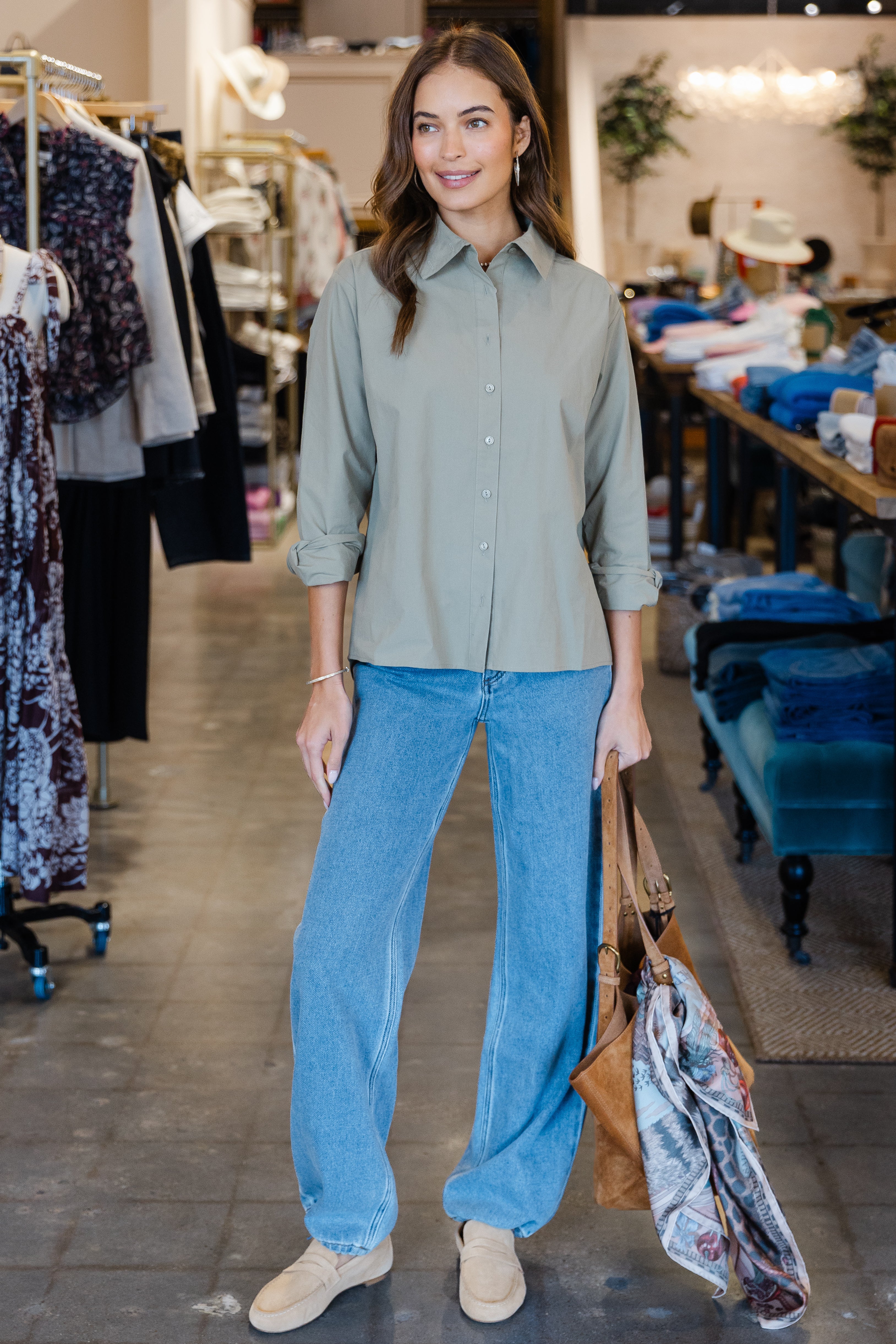 Madison Button Down - Army Green