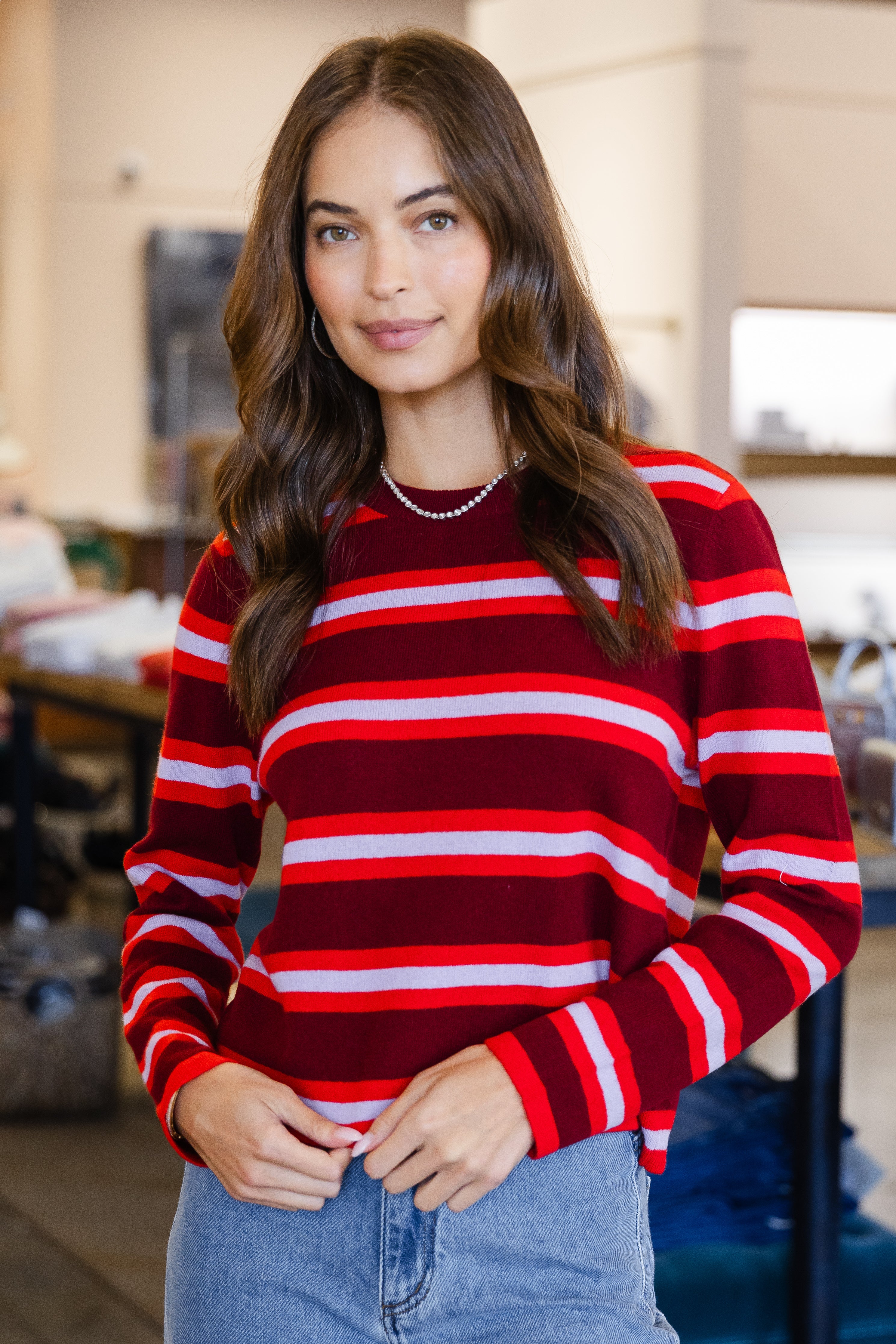 Maxwell Sweater - Lilac Garnet