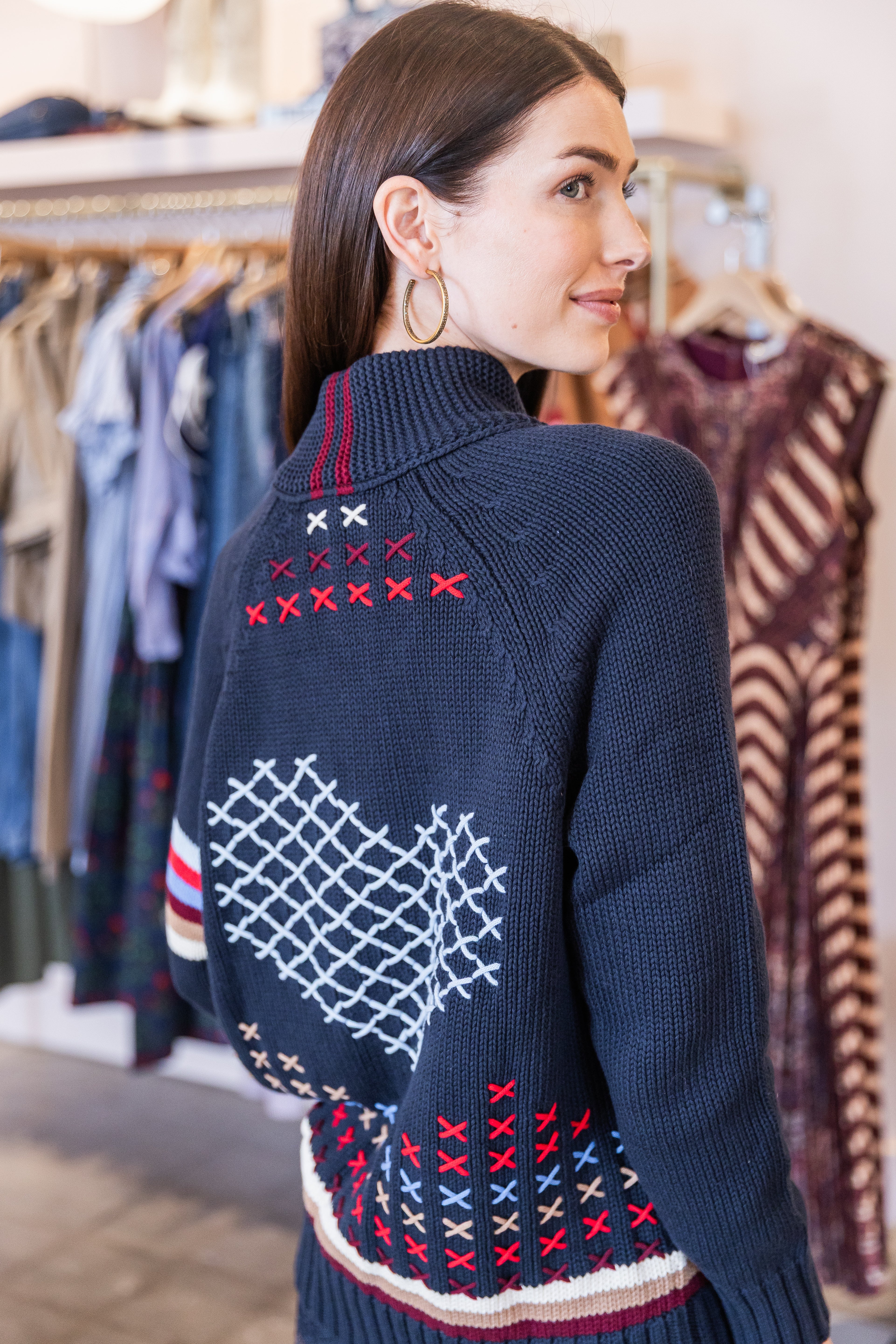 Joy Imperfect Heart Cardigan - Indigo Blue