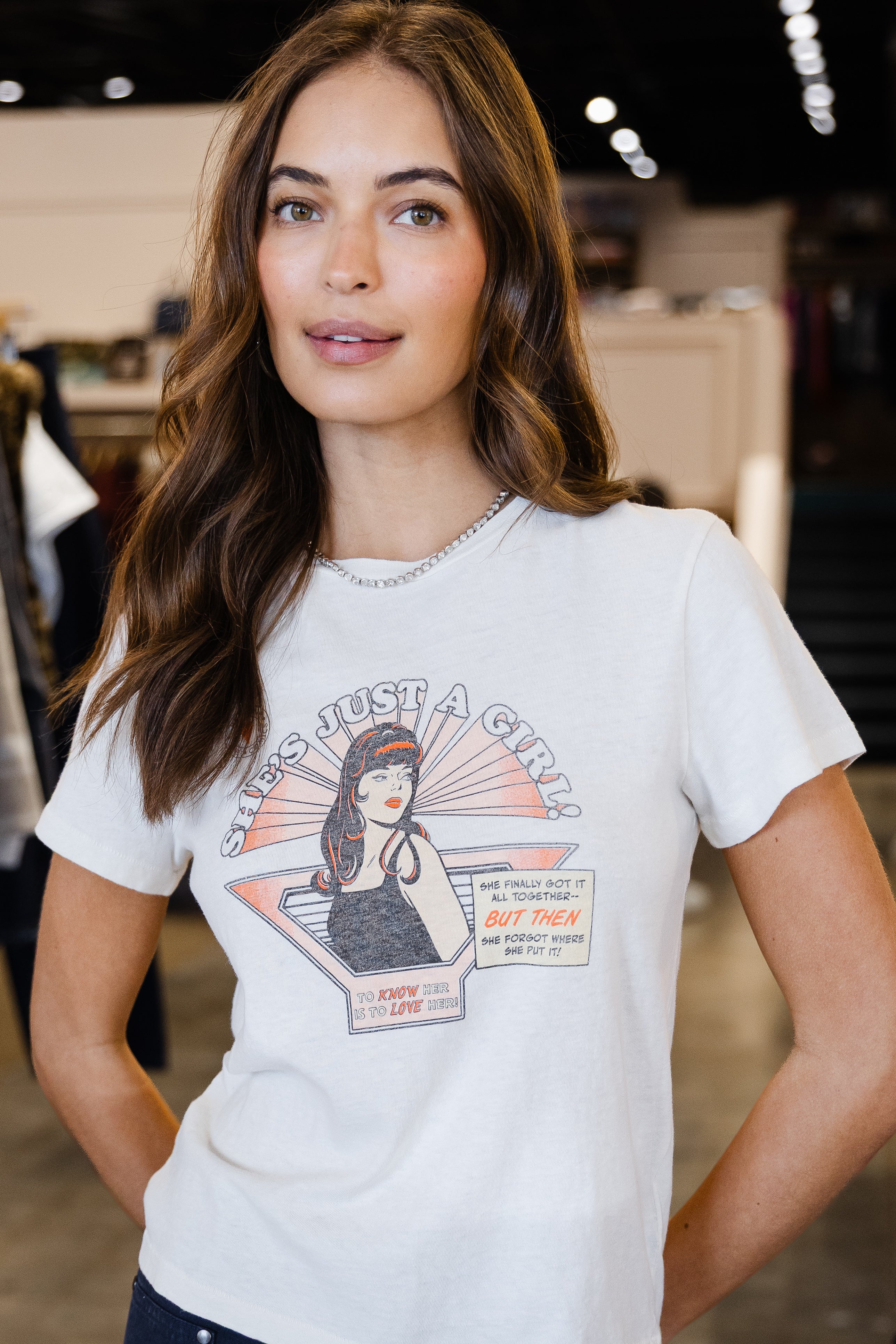 Classic Tee Just A Girl - Vintage White