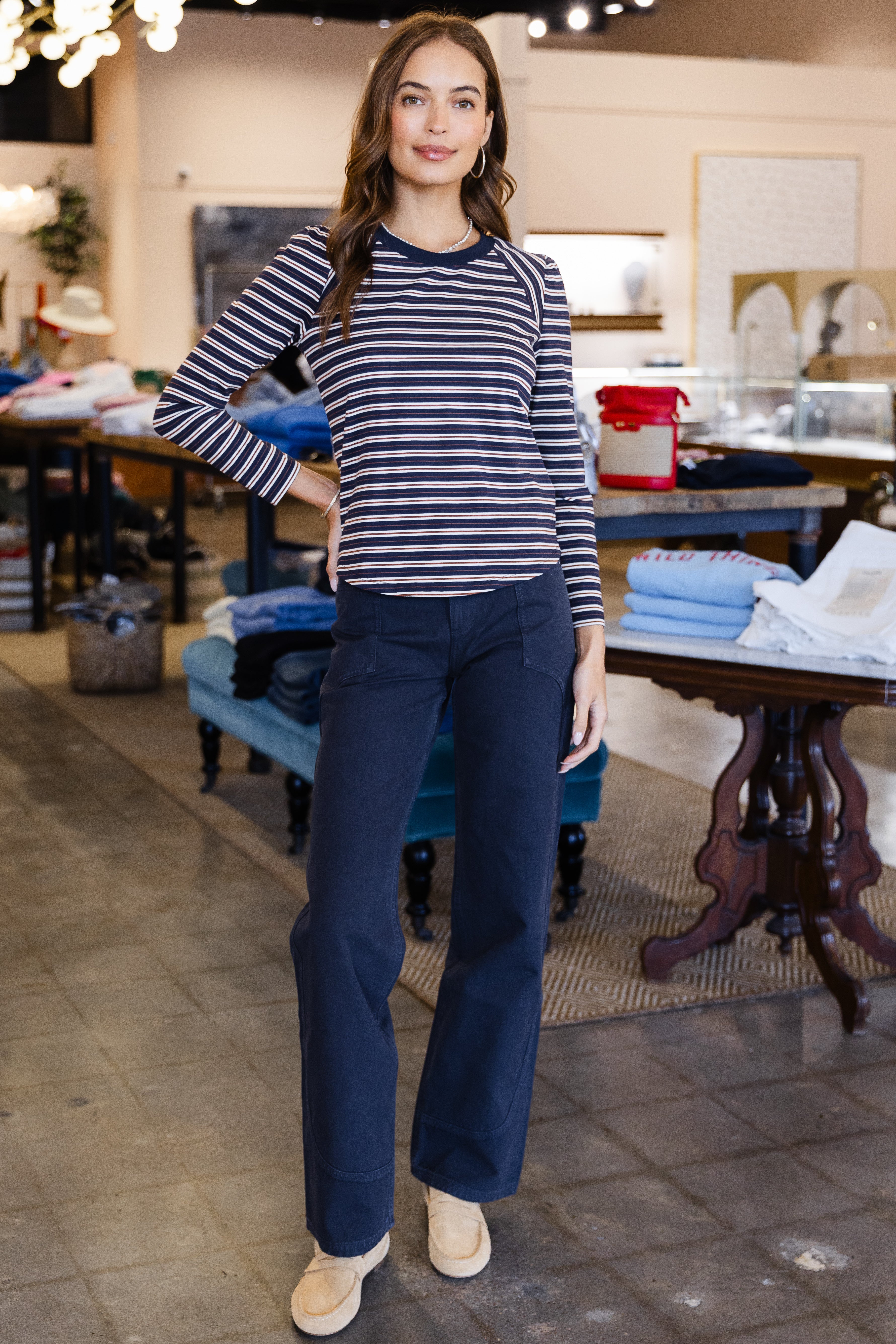 Mason Baseball Tee - Heritage Navy Multi