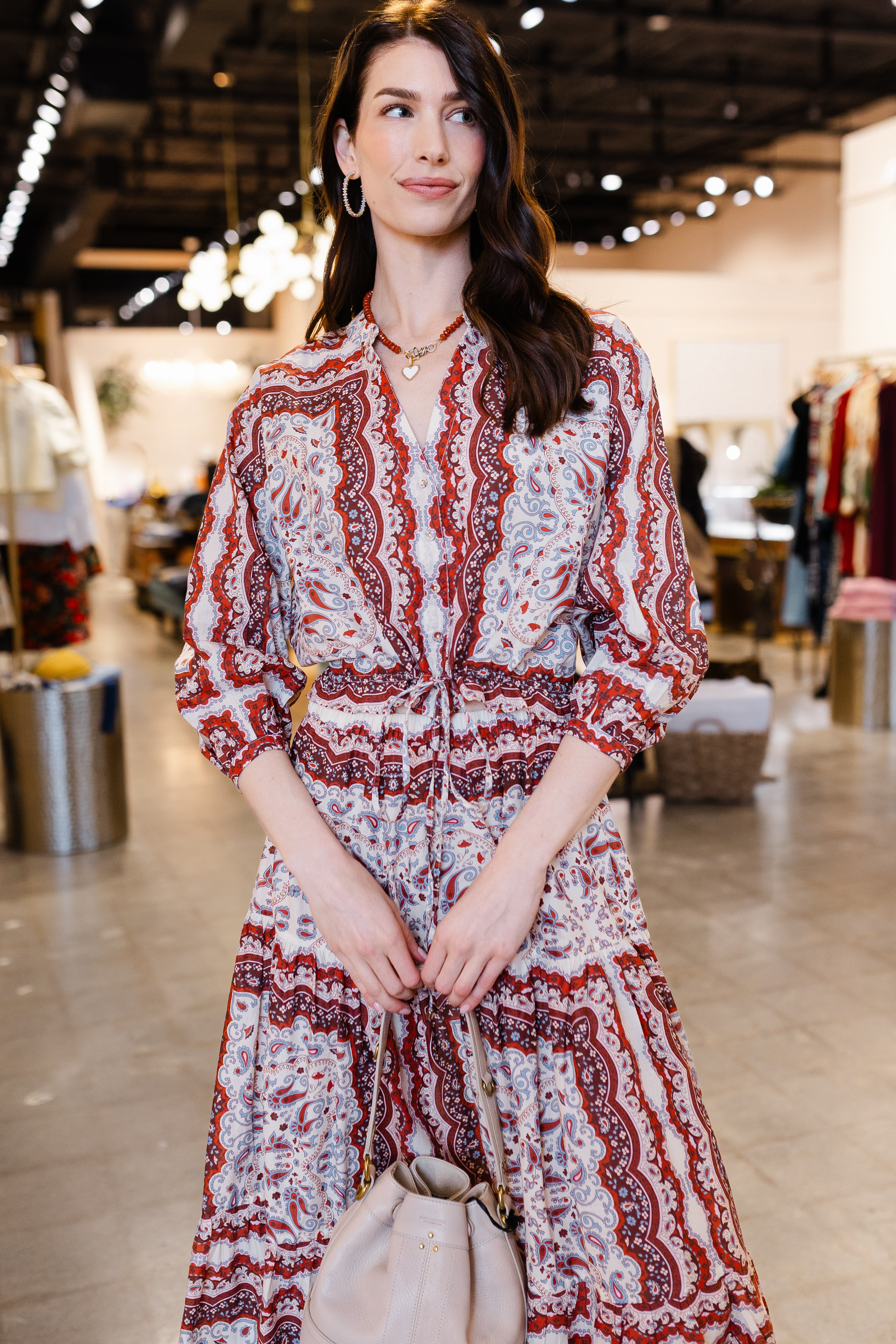 Perrin Top - Paisley Scarf Ivory