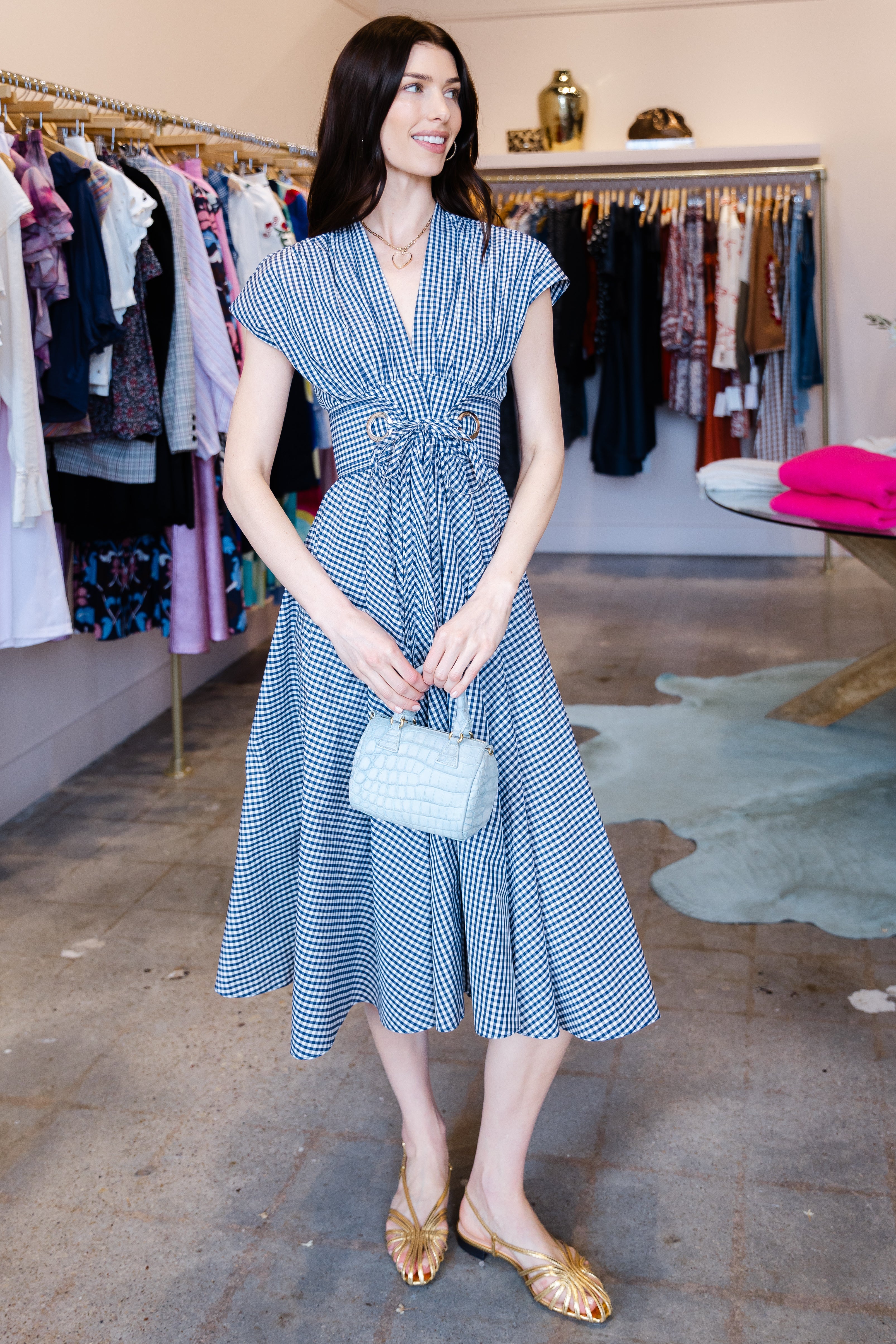 Riviera Dress - Navy/White