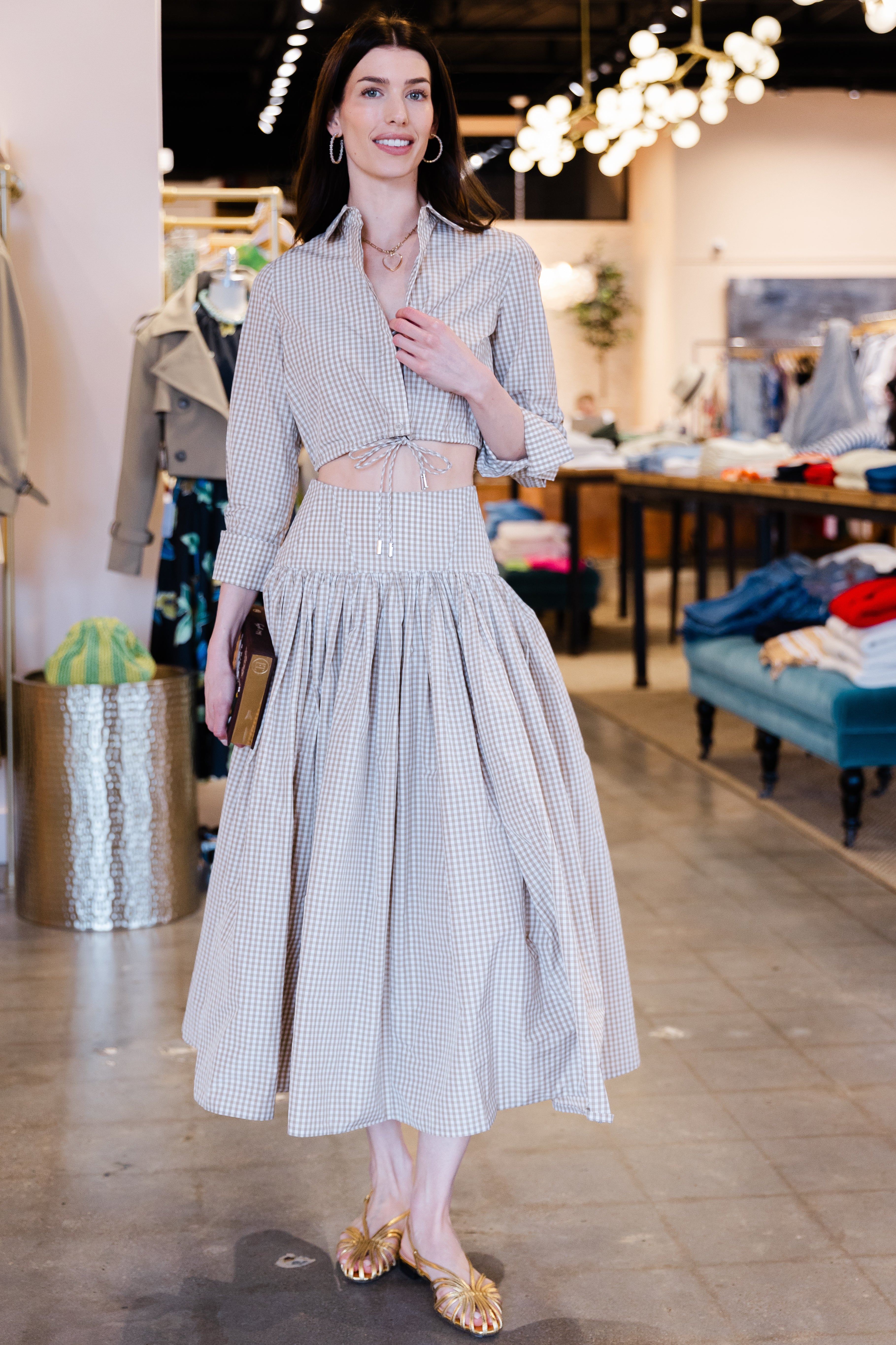 Havara Skirt - Tan/White