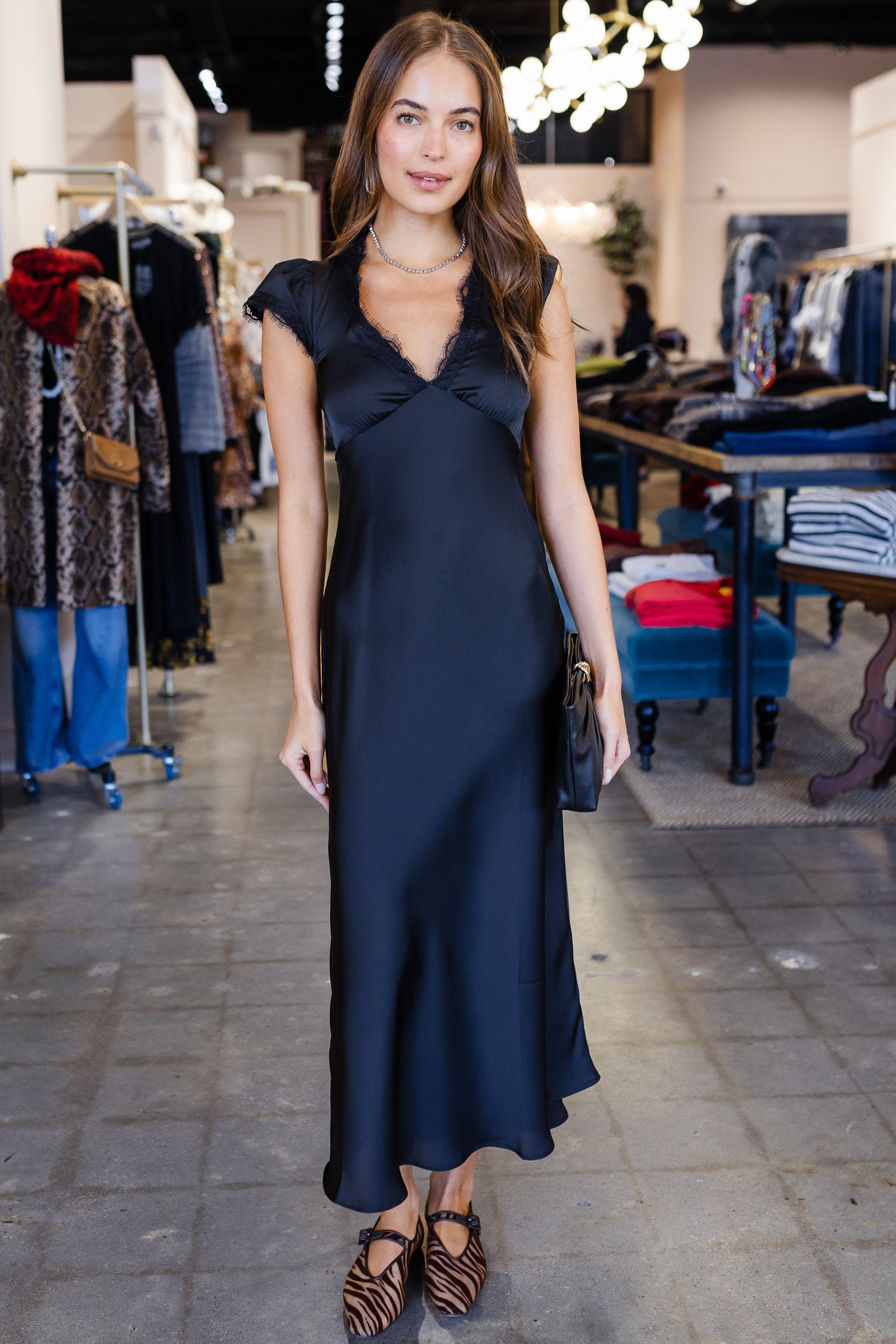 Mina Midi Dress - Black
