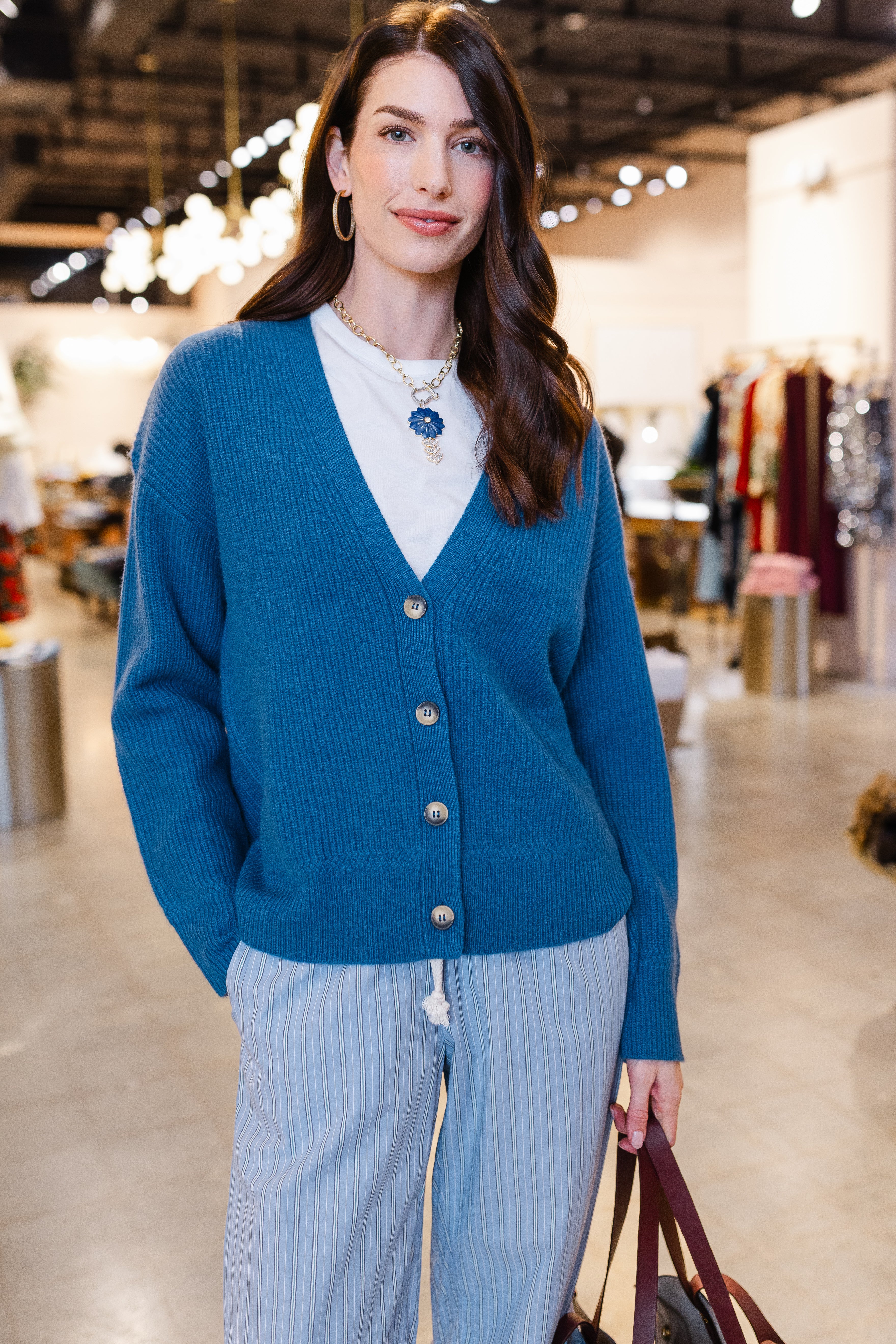 Ramona Cardigan - Lagoon Blue