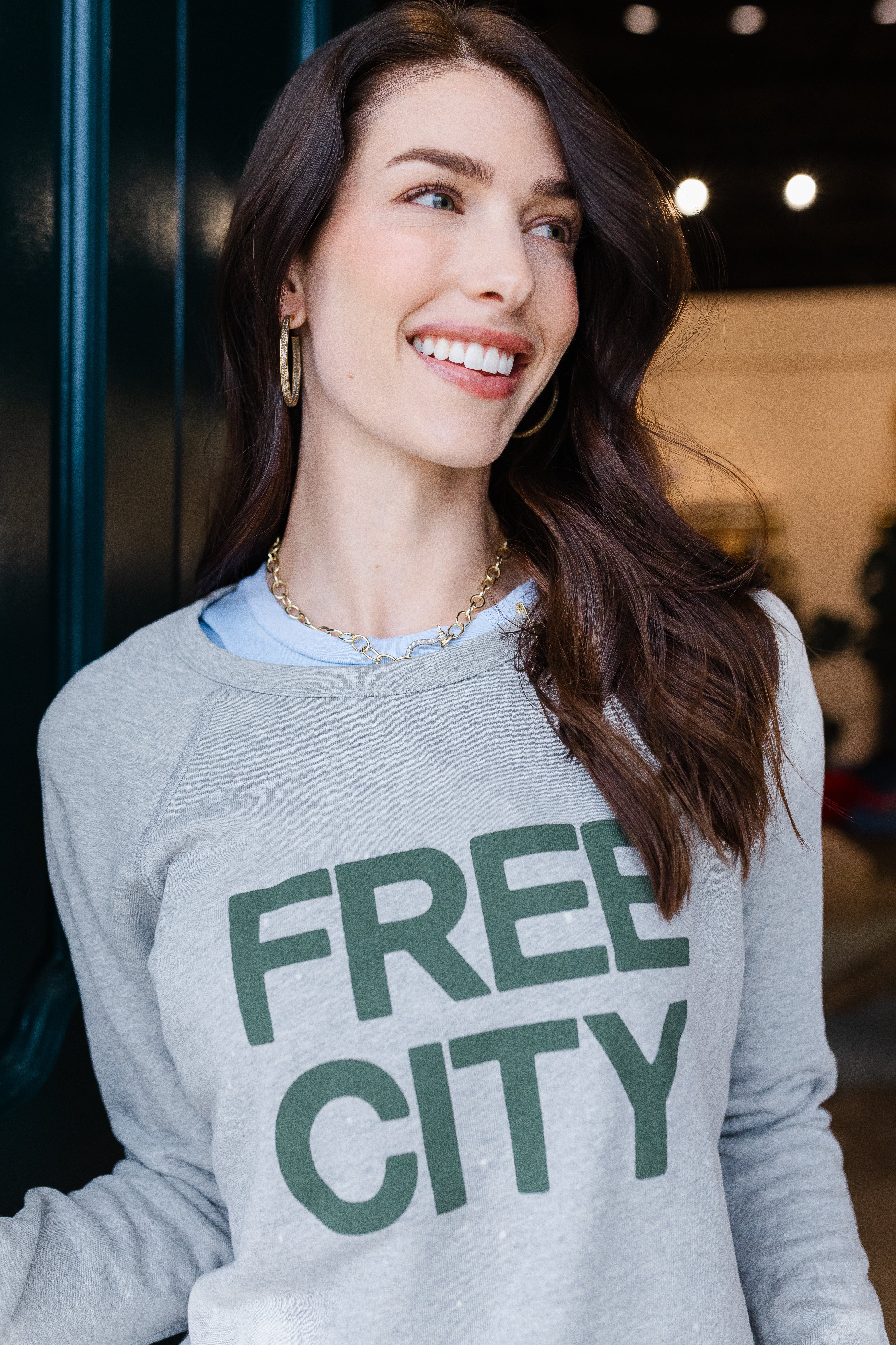 Freecity Bleachout Raglan Sweatshirt - Heather Surplus