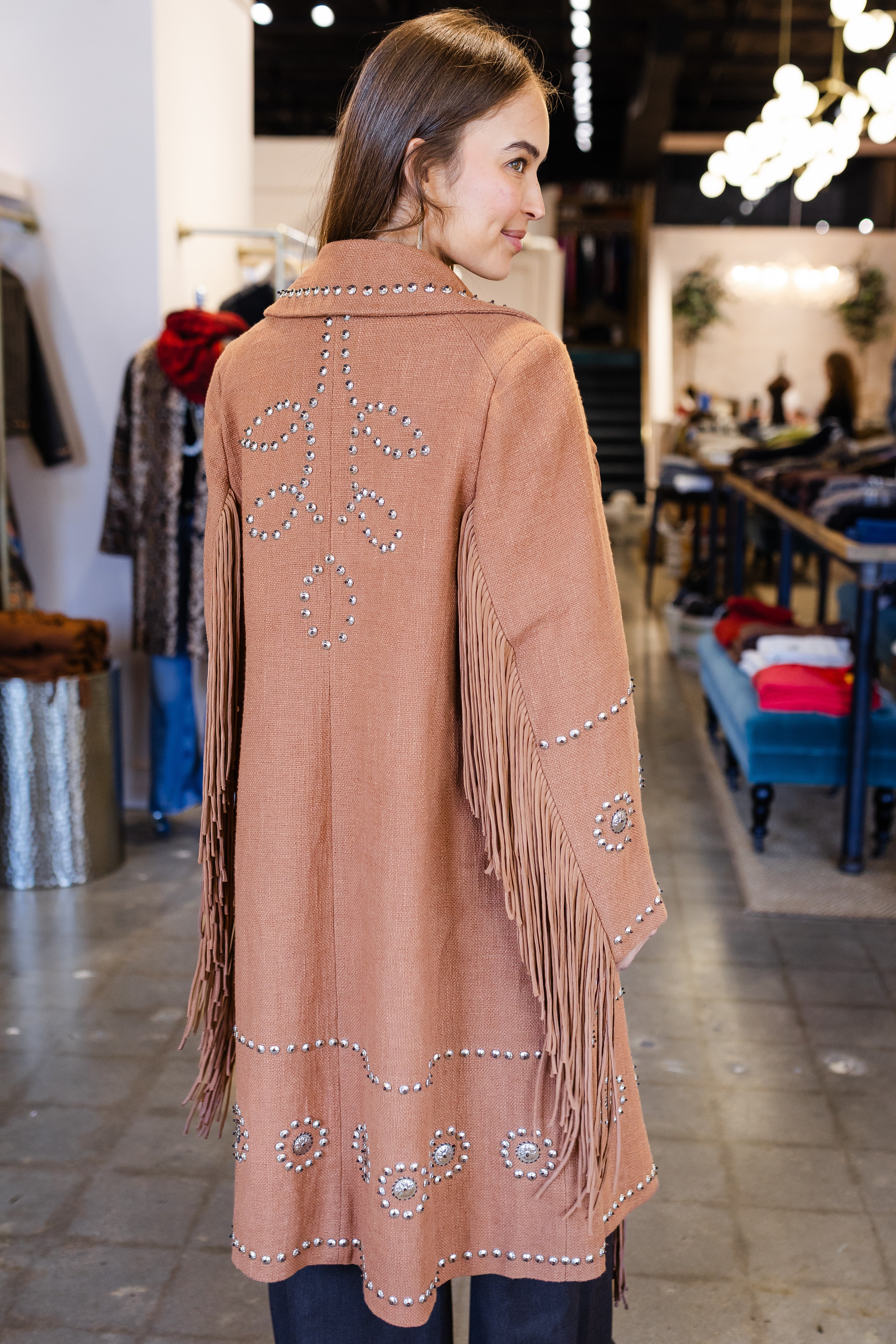 Petunia Fawn Stud Coat - Medium Brown