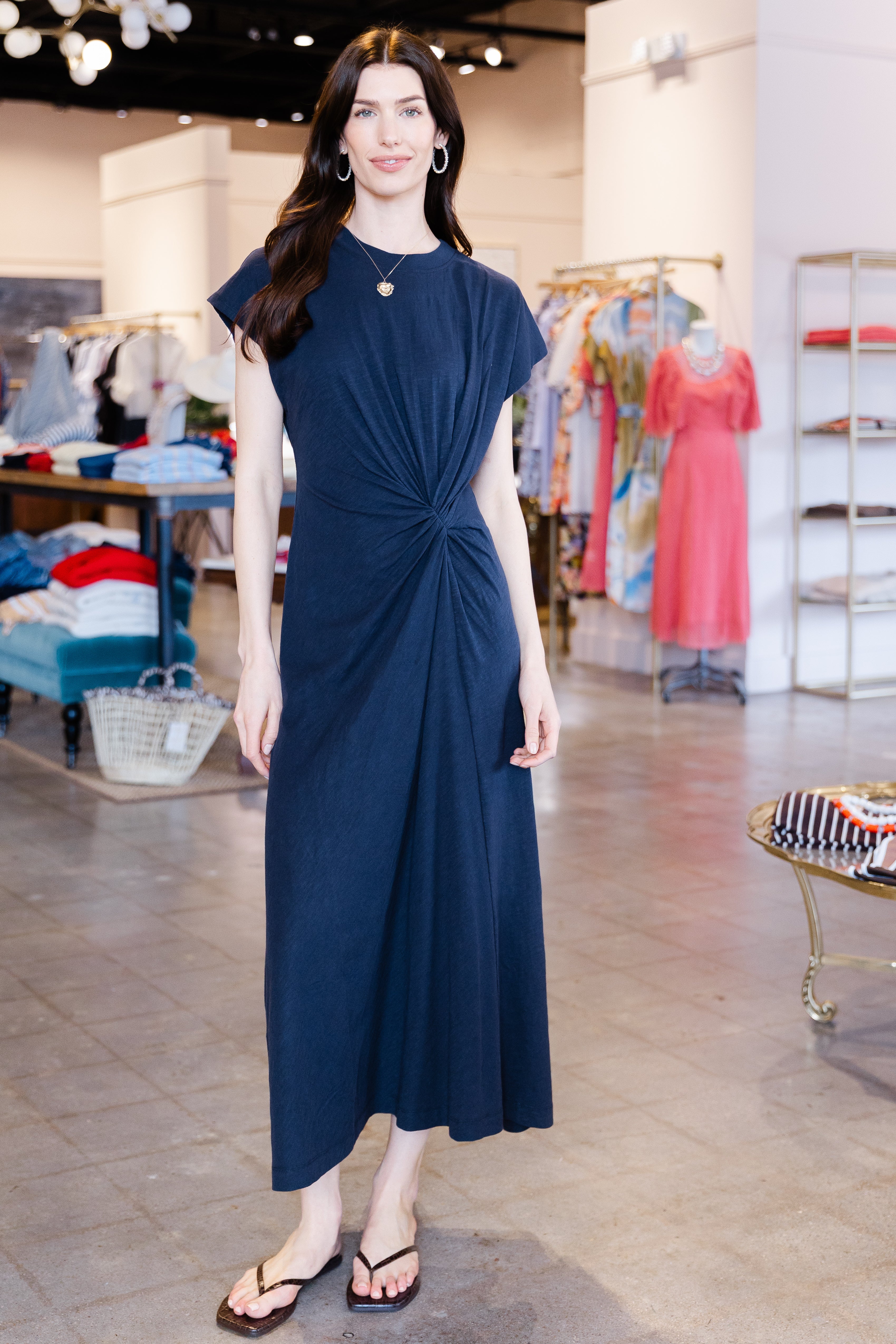 Volta Twist Dress - Navy Navy