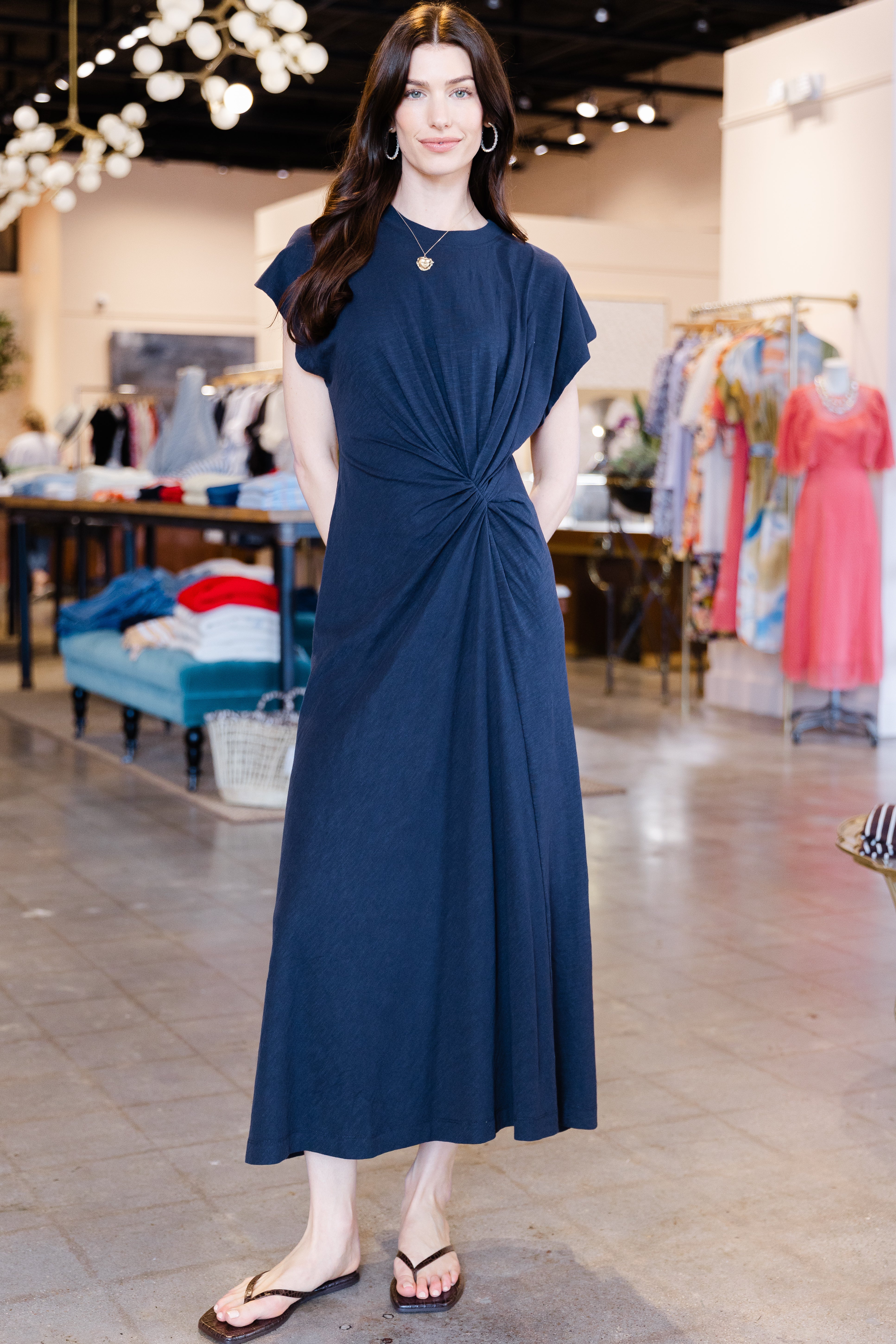 Volta Twist Dress - Navy Navy