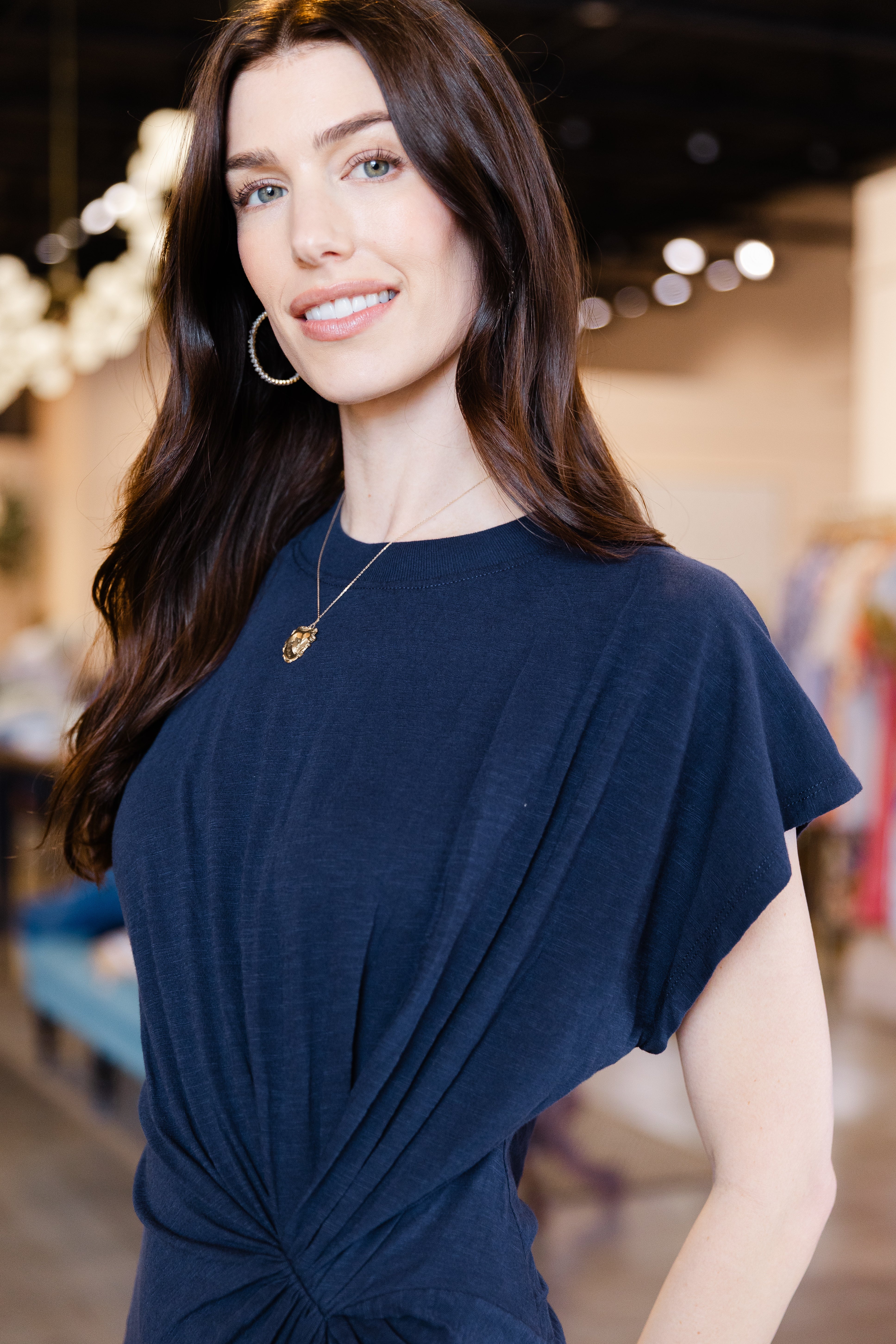 Volta Twist Dress - Navy Navy