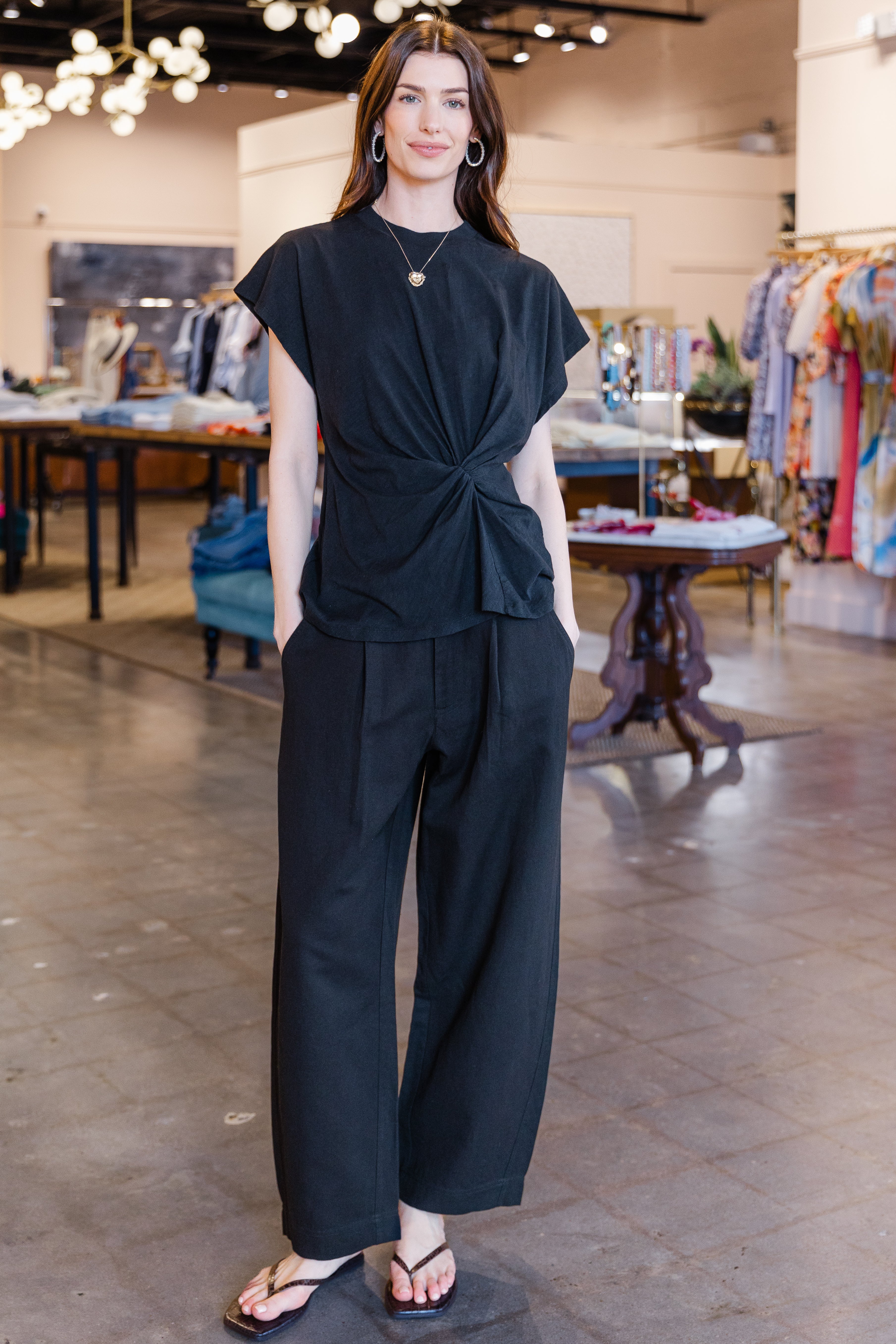 Bari Crop Trouser - Black