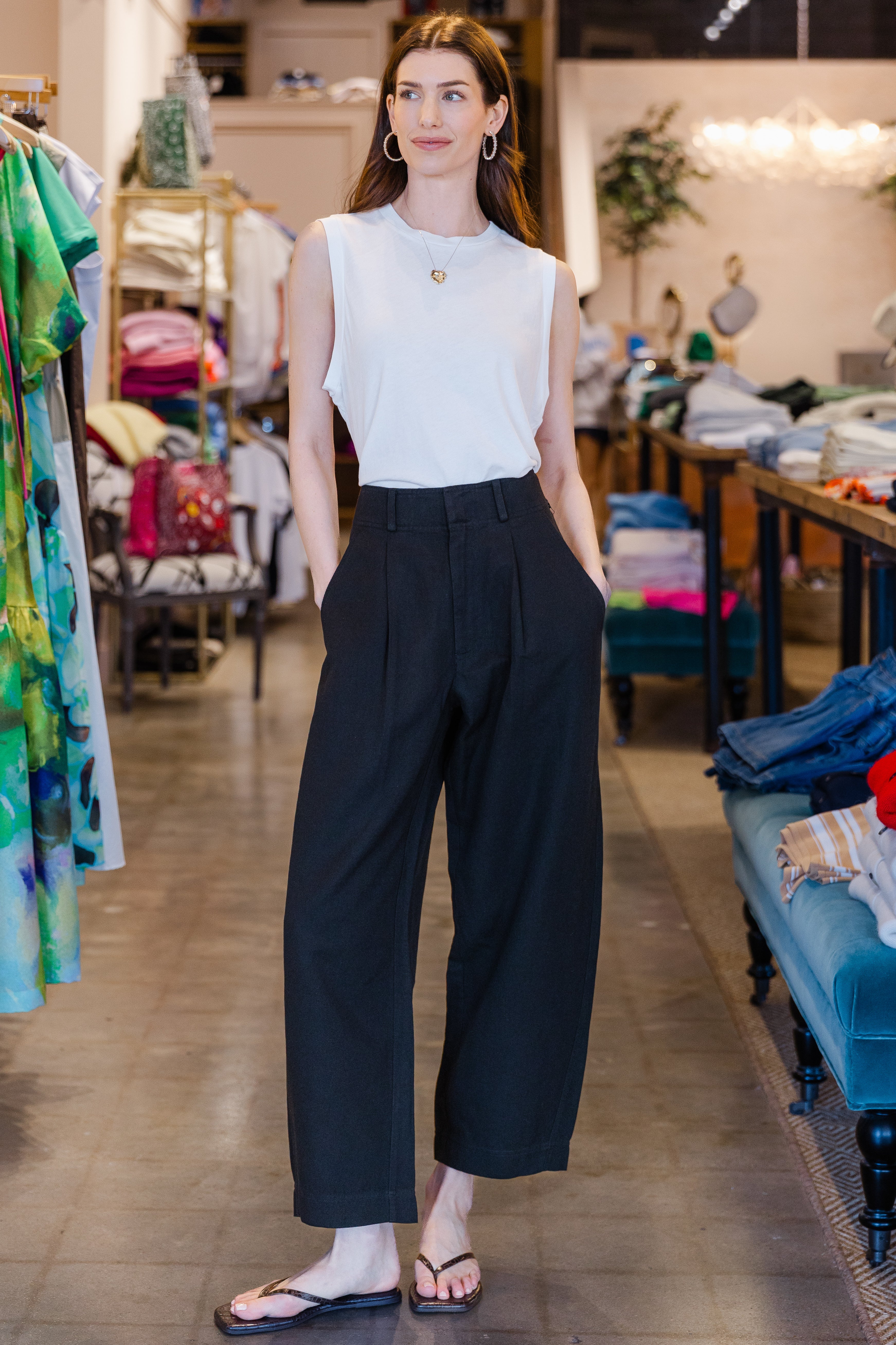Bari Crop Trouser - Black