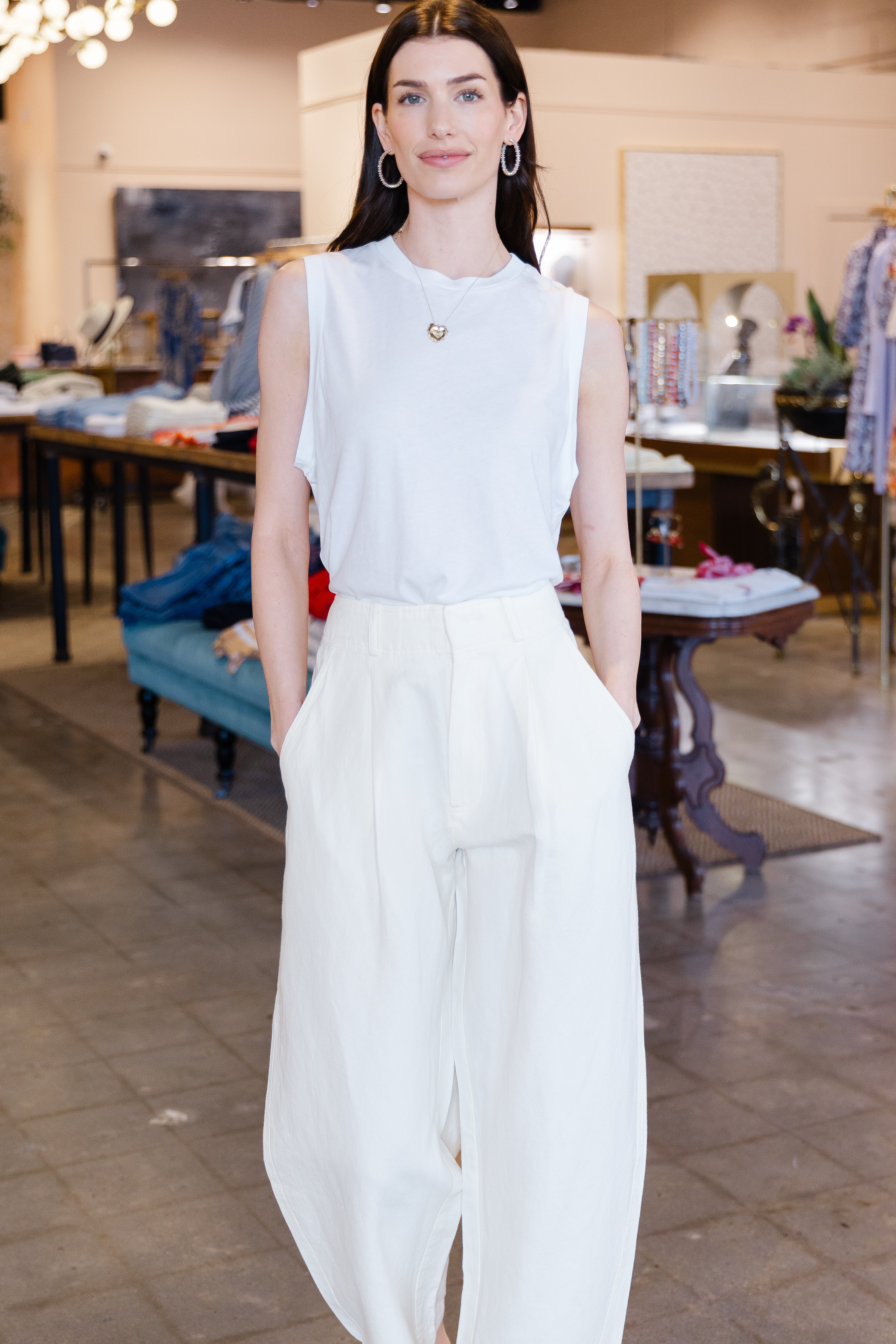 Bari Crop Trouser - Cream