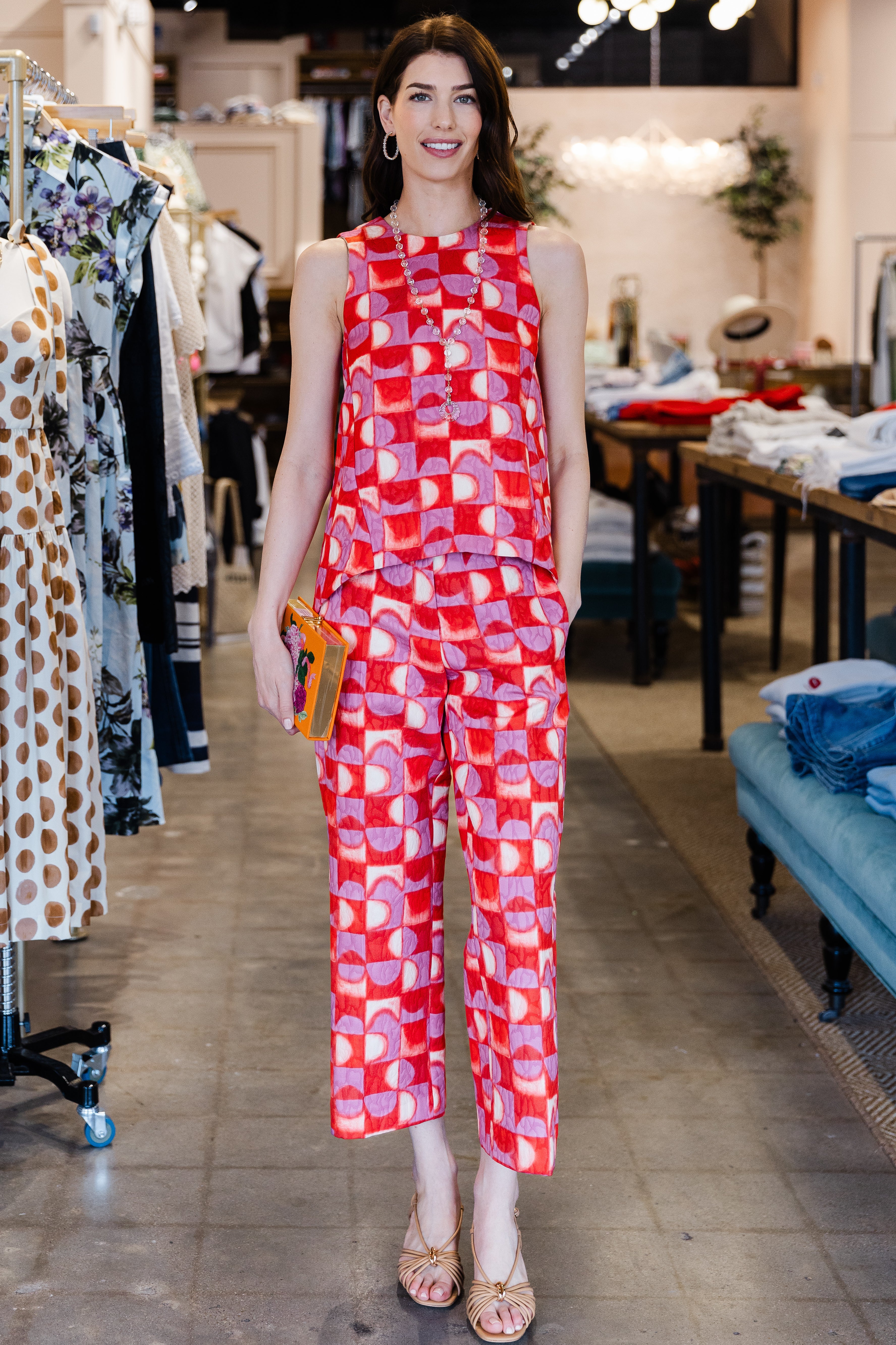 Matelasse Tapestry Top - Rouge