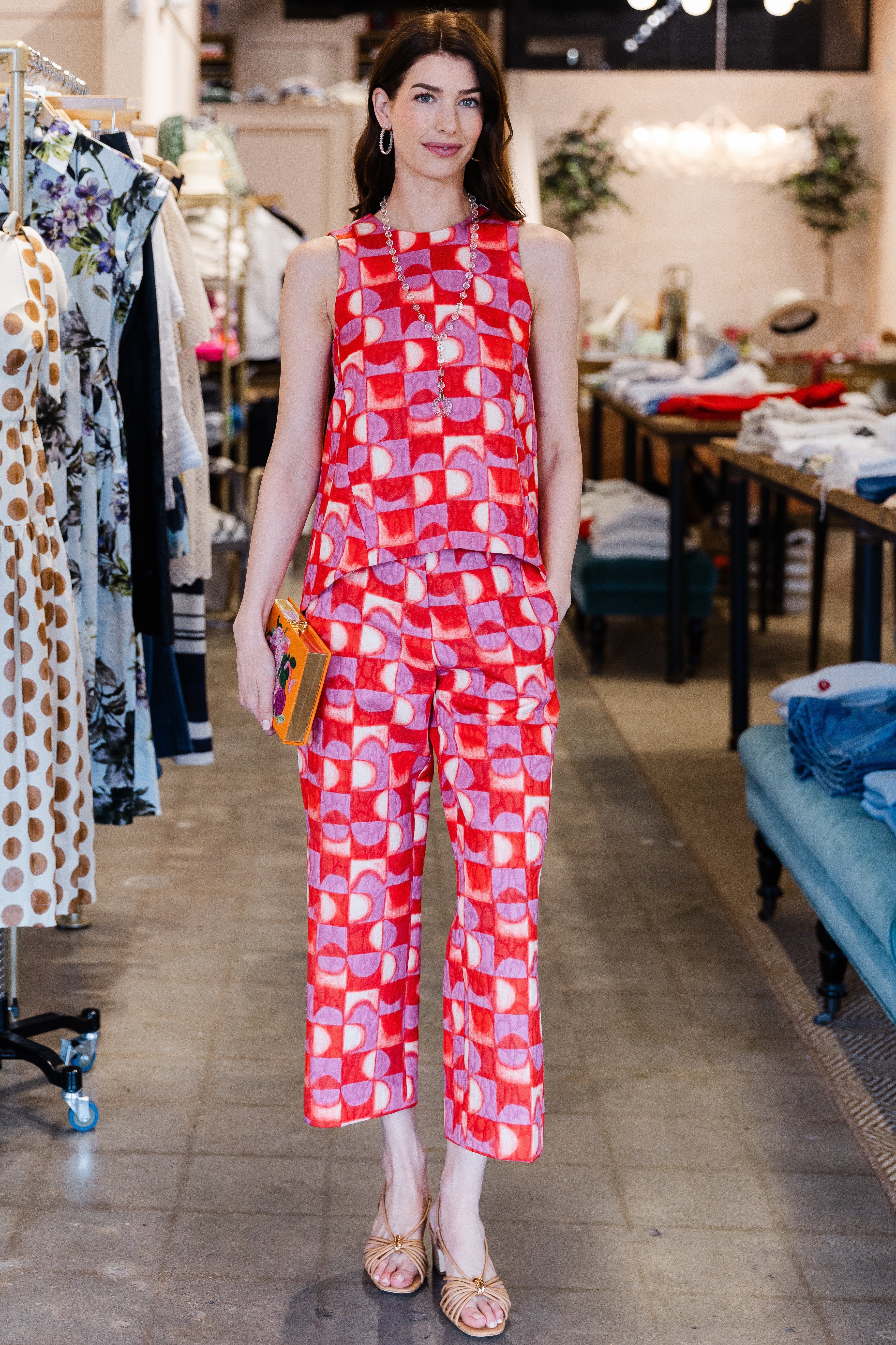 Matelasse Tapestry Top - Rouge