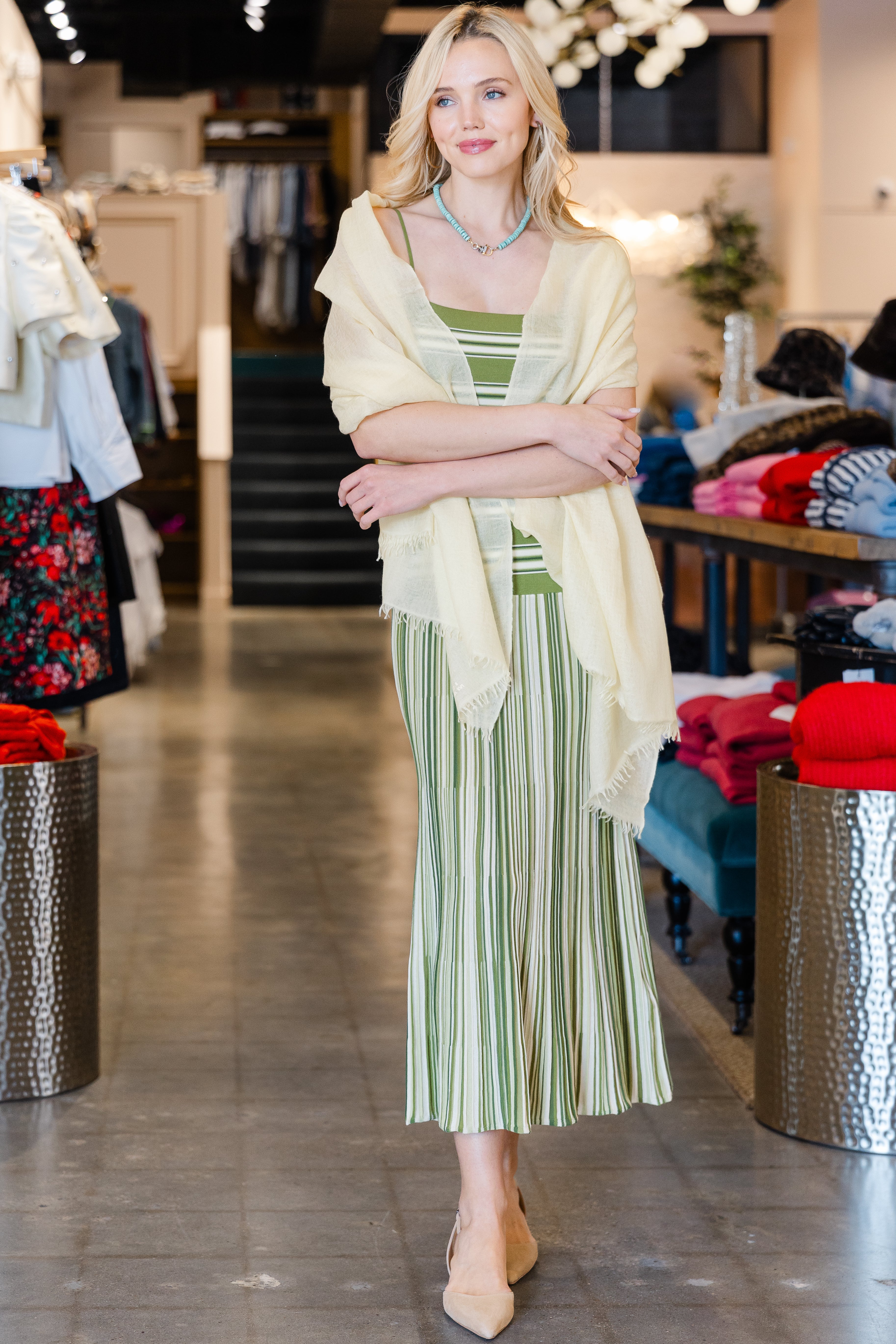 Esenia Knit Dress - Ombre Stripe Macro Juniper