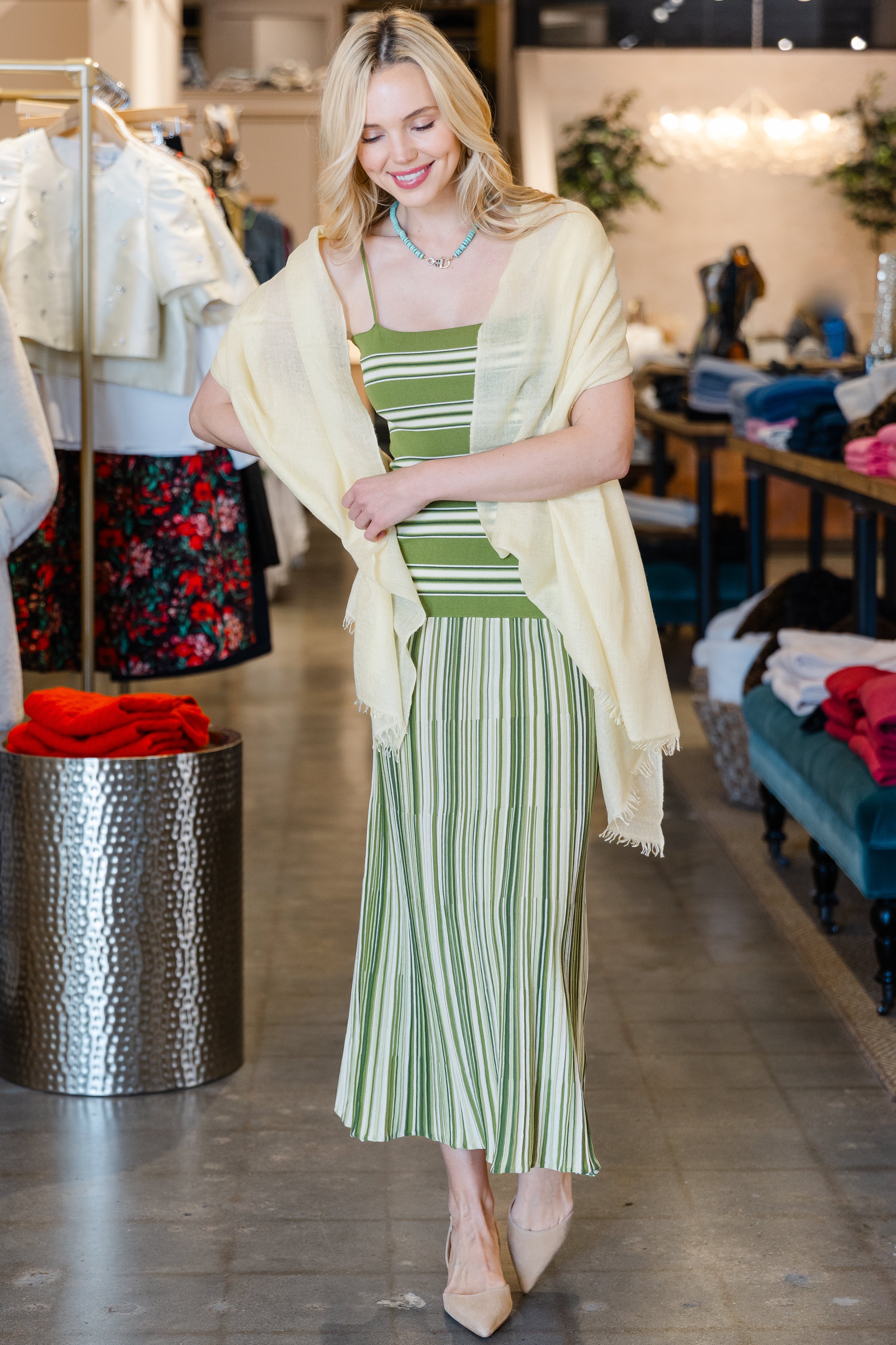 Esenia Knit Dress - Ombre Stripe Macro Juniper