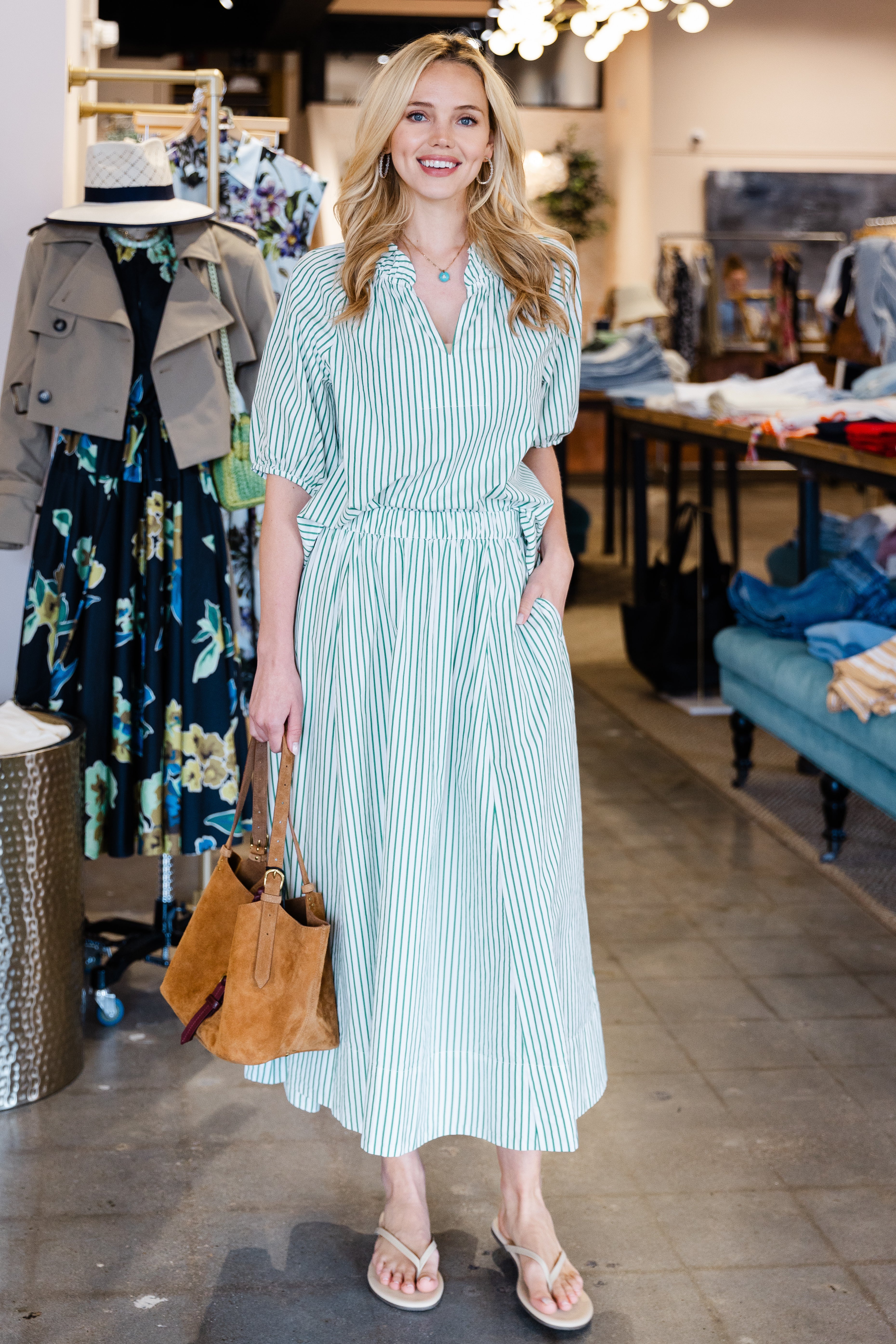 Clementine Top - Trellis Green